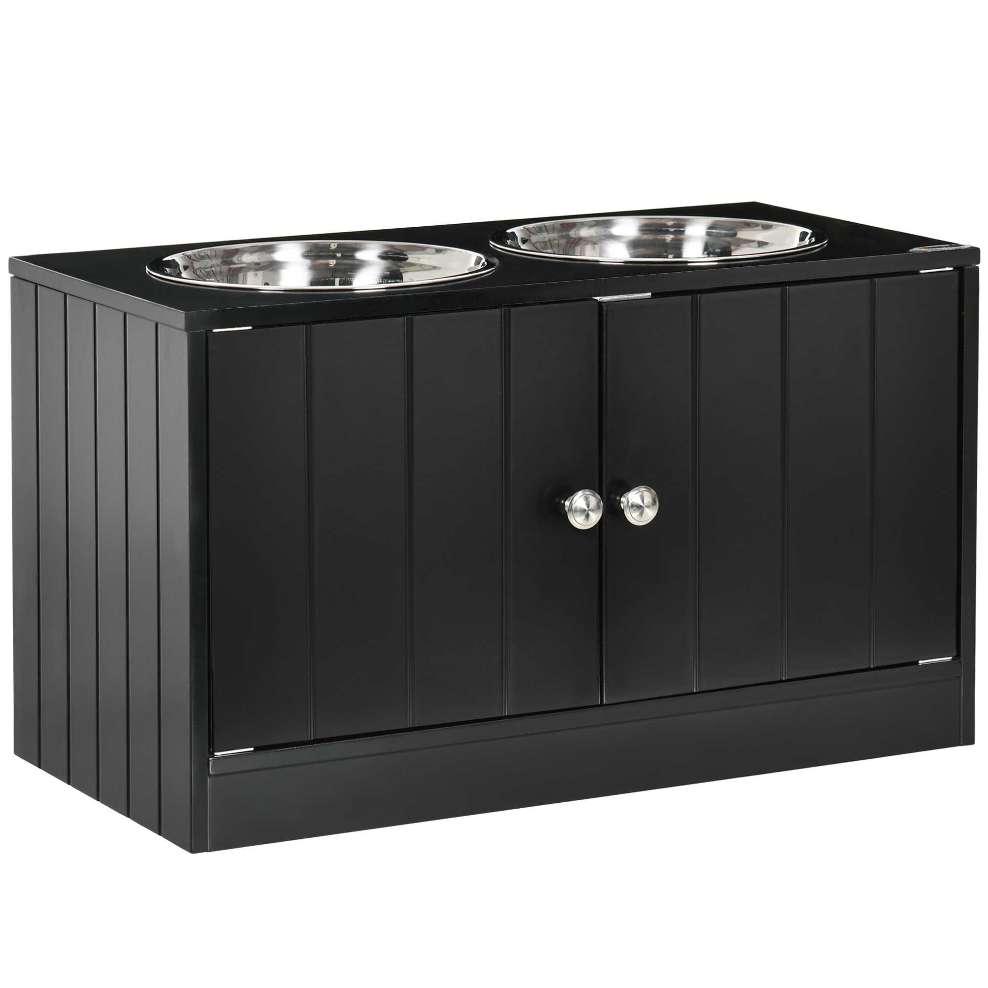 Raised Dog Bowls with Stand and Storage - Stainless Steel
