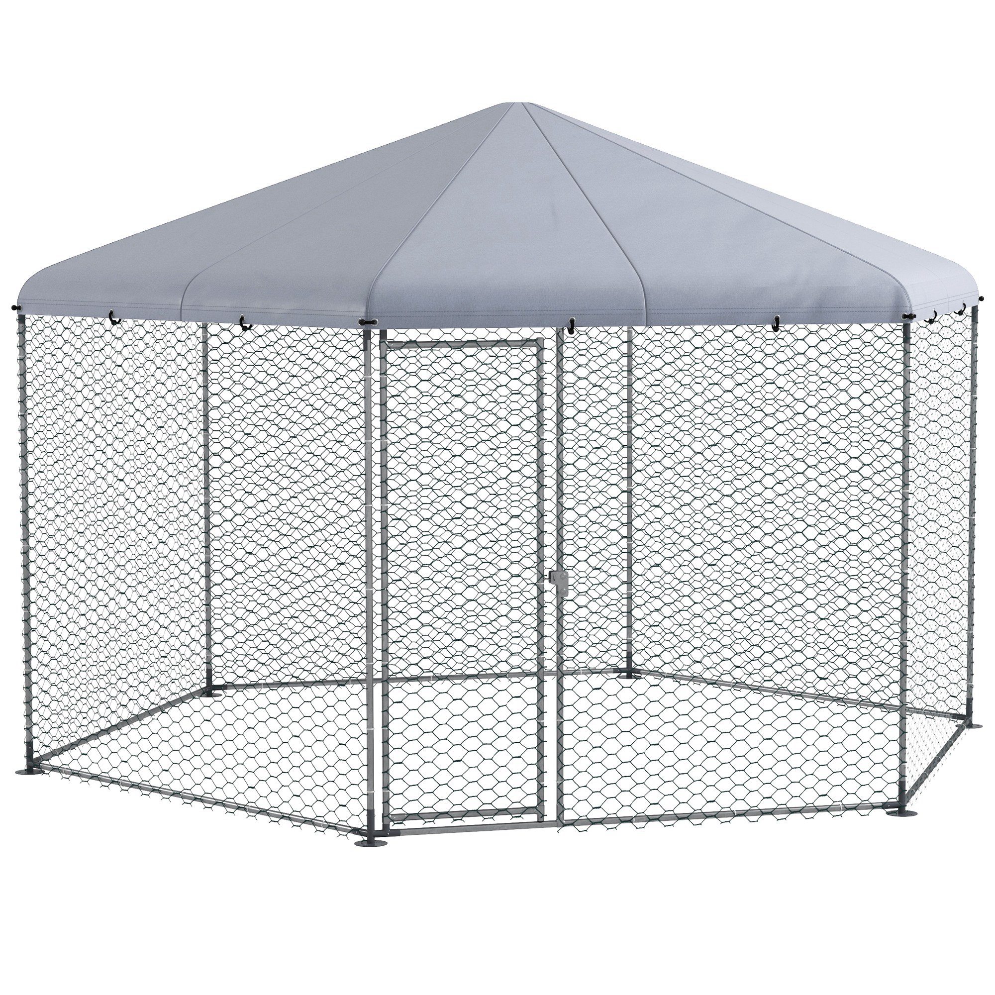 4 x 3.5 x 2.6m Chicken Coop for 10-15 Chickens, Hens, Rabbits, Ducks, Outdoor Garden Chicken Run