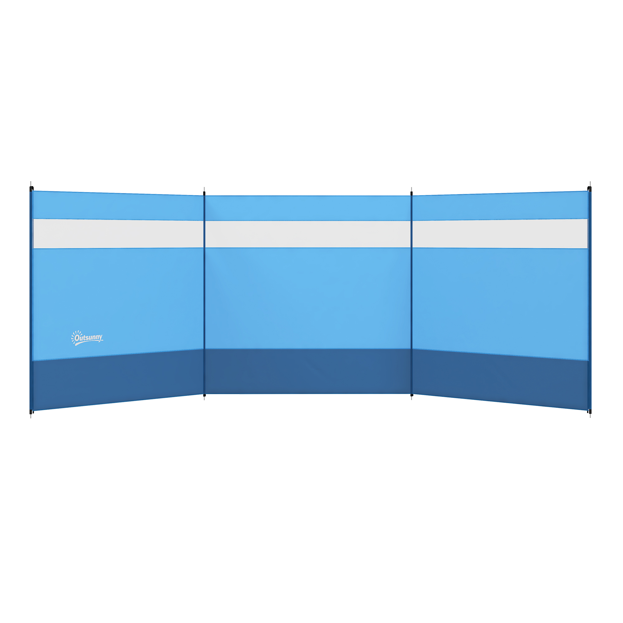 Jones Camping Windbreaker with Clear Windows 440 x 140cm - Blue