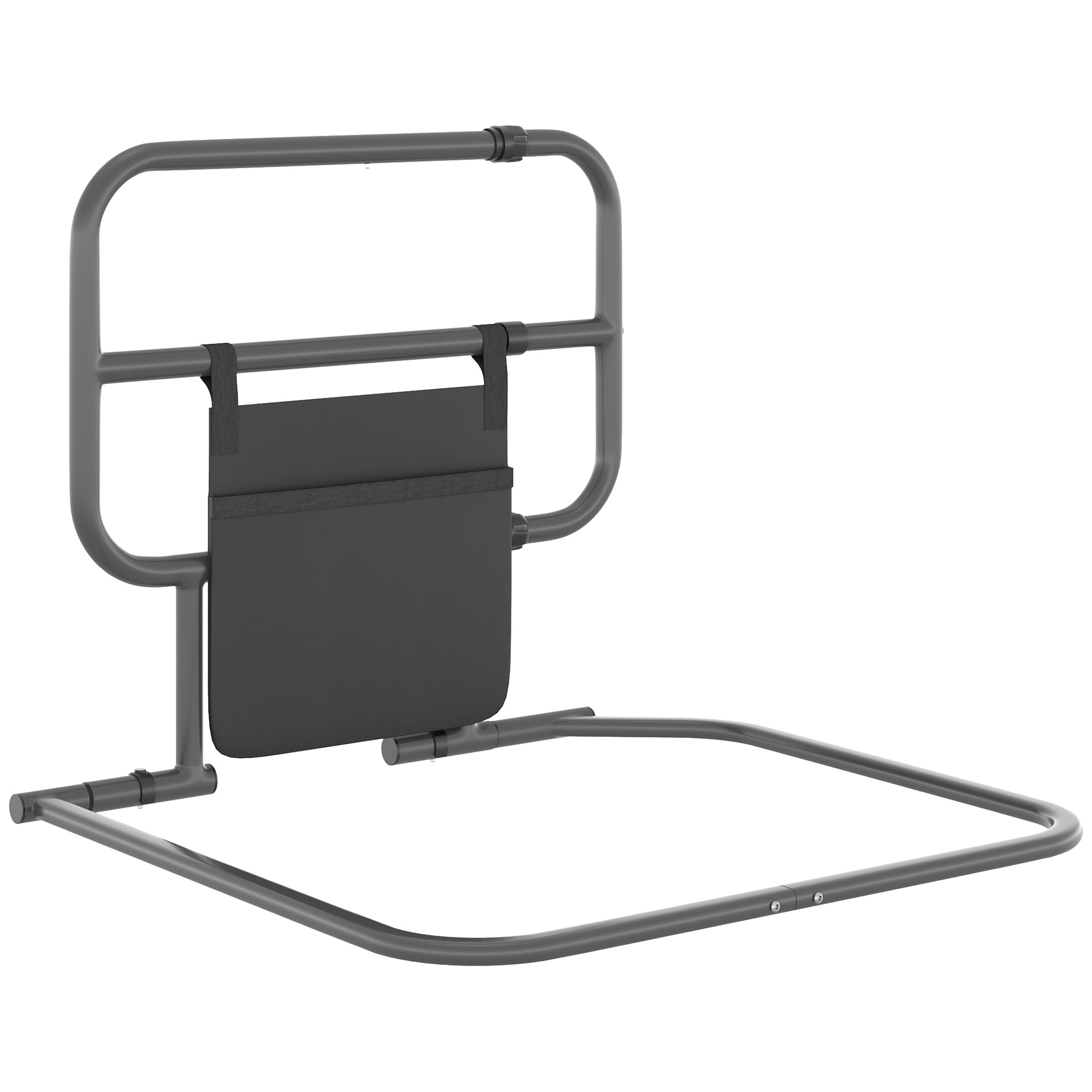 Folding Bed Rail for Elderly Adults, Bed Assist Rail with Storage Pocket Easy to Install, MaximumLoad 135kg, Black