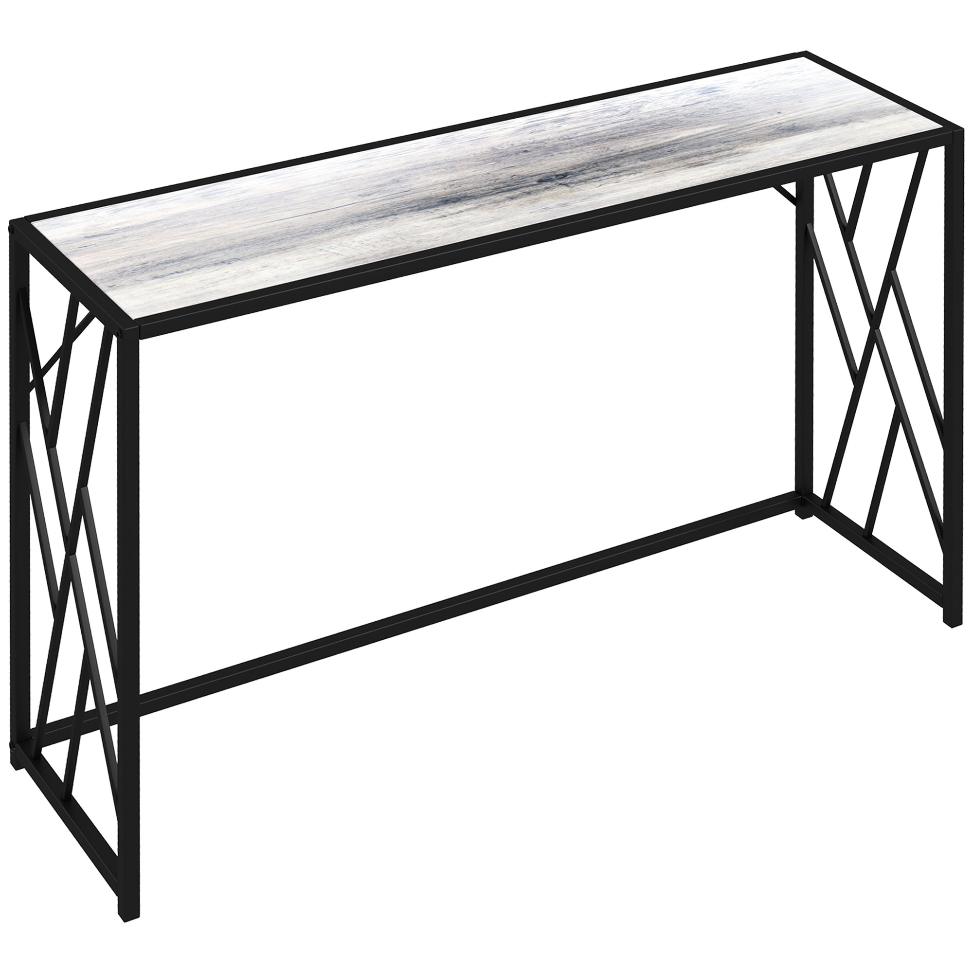120 cm Console Table, Industrial Sofa Table with Metal Frame for Living Room, Hallway, Grey