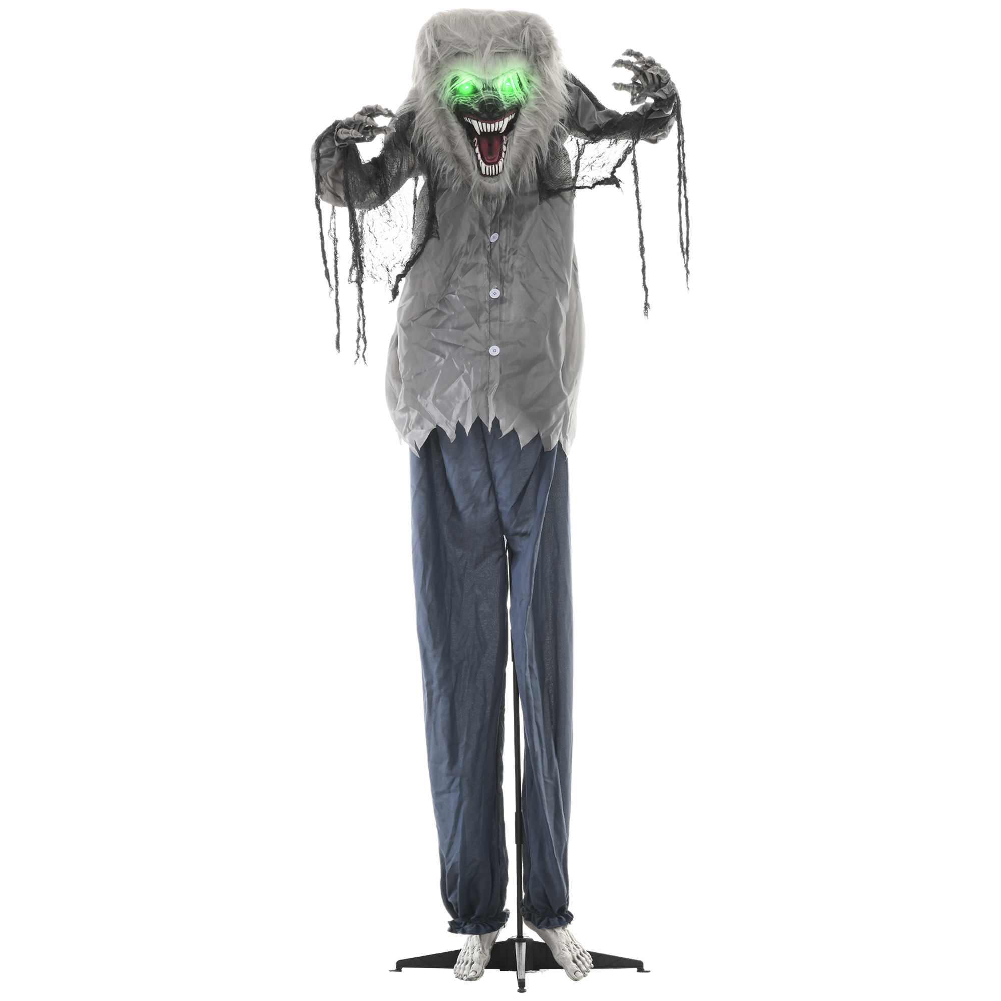 Scott 210cm Skeleton Werewolf Halloween Decoration with Sound - Grey and Blue