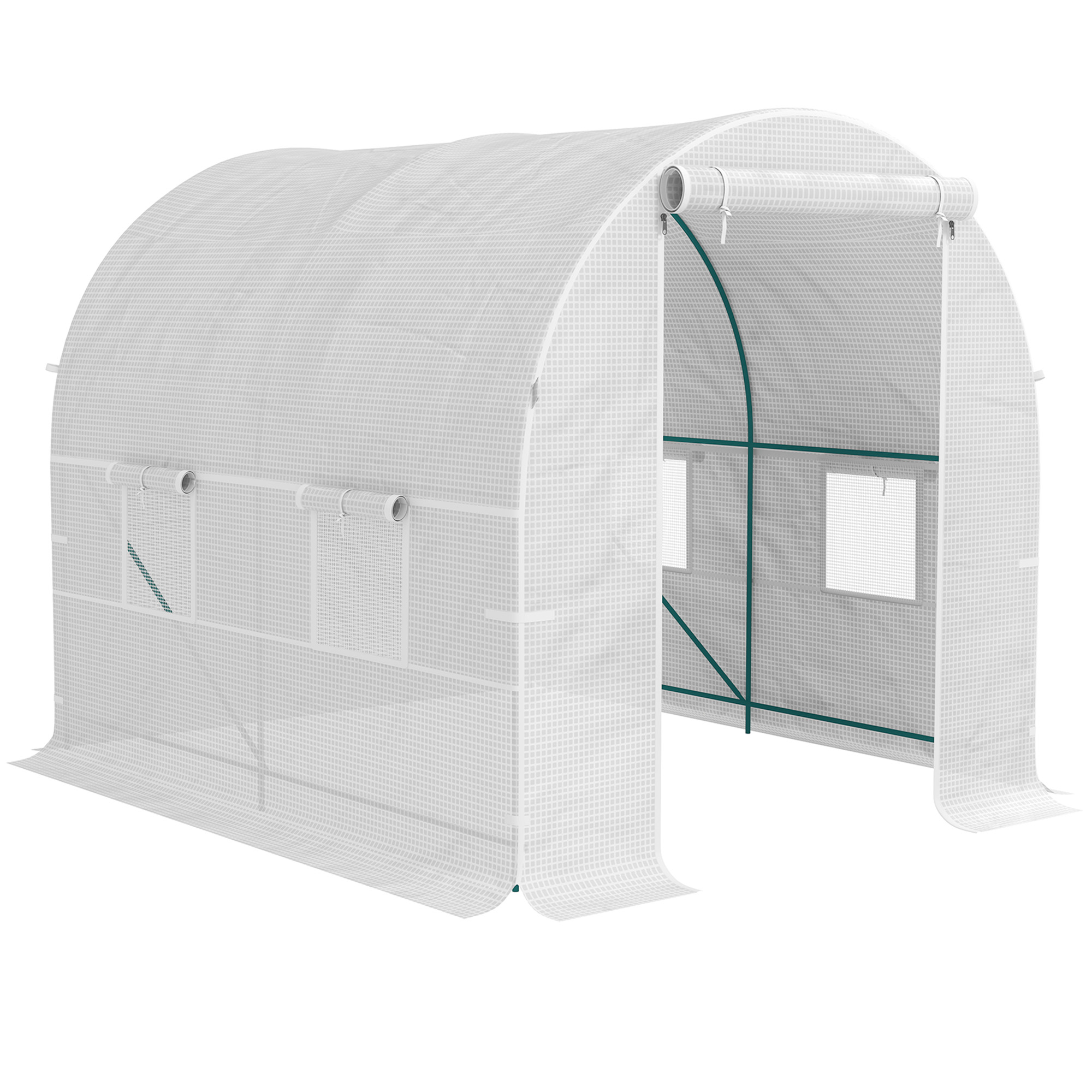 SUNVISTA 245 x 200cm Polytunnel Greenhouse - White