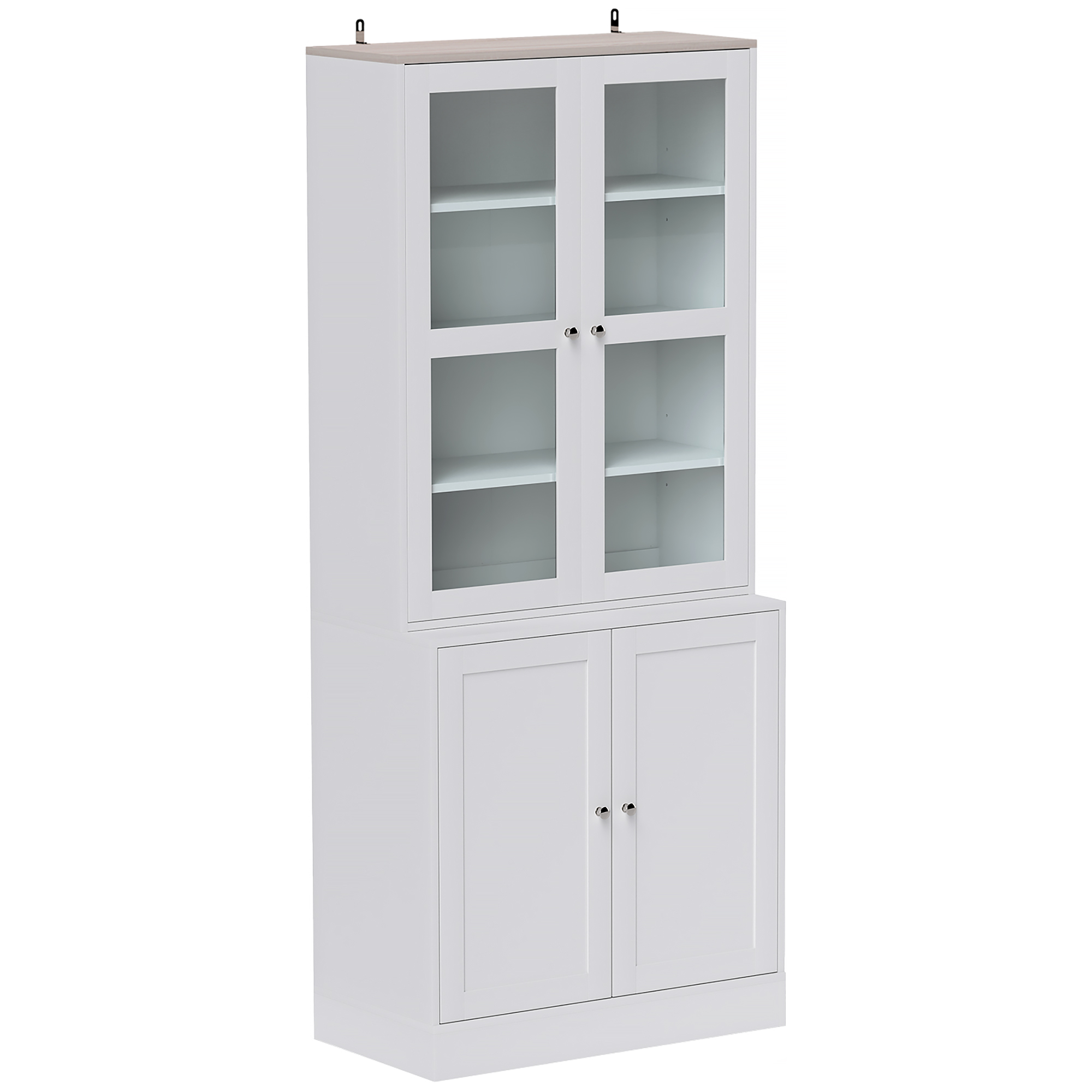 HERON Double Storage Display Cabinet - White