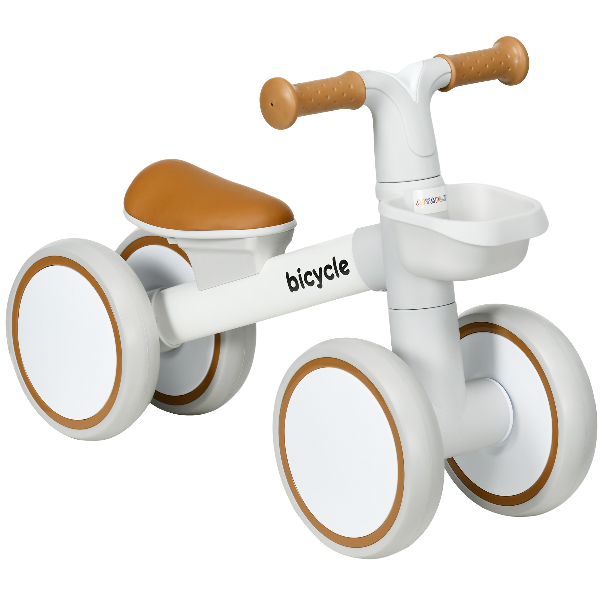 Kinsey Kids Balance Bike with Adjustable Seat and Silent Wheels - White