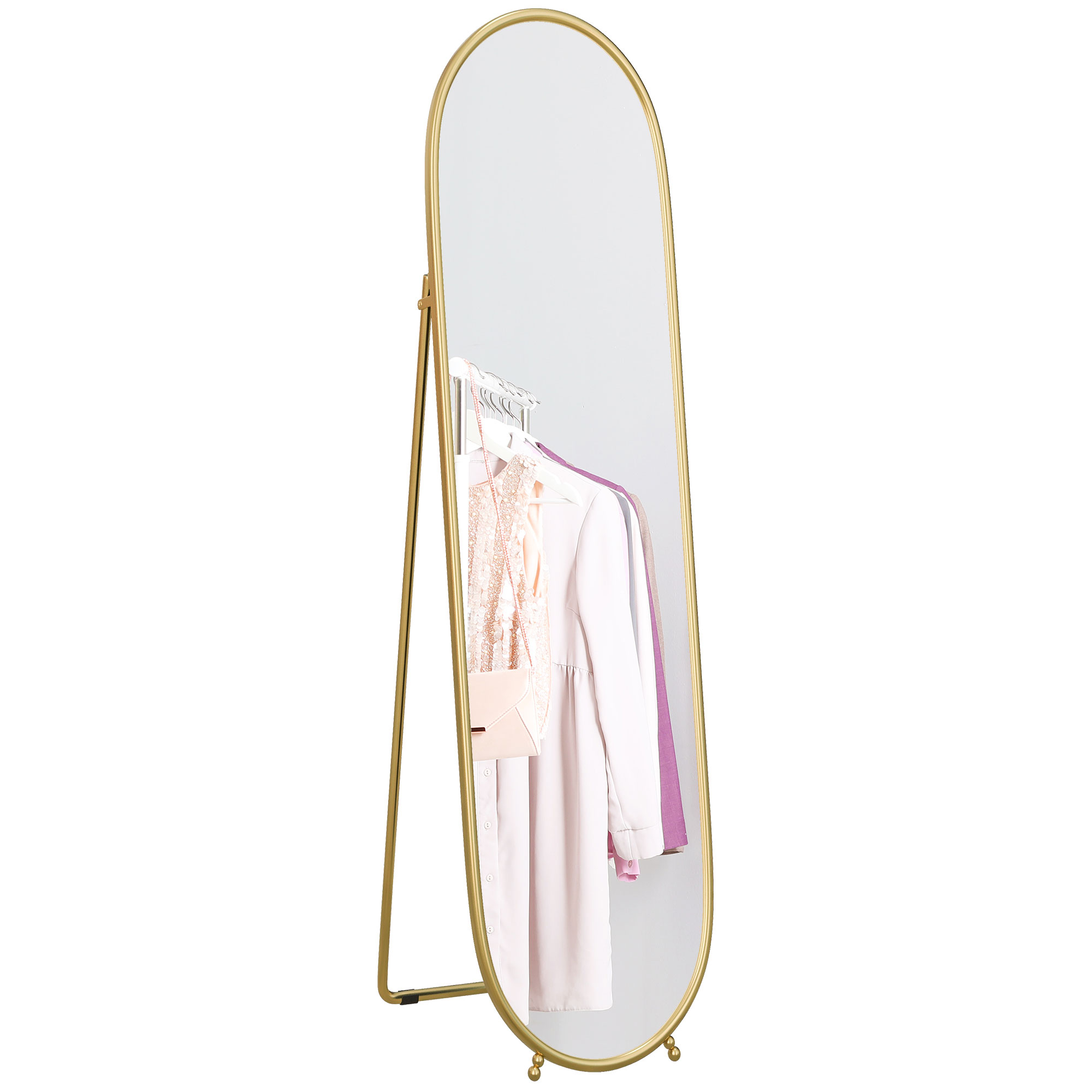 Scott Support Frame Full Length Mirror 40 x 160cm Floor Standing - Gold