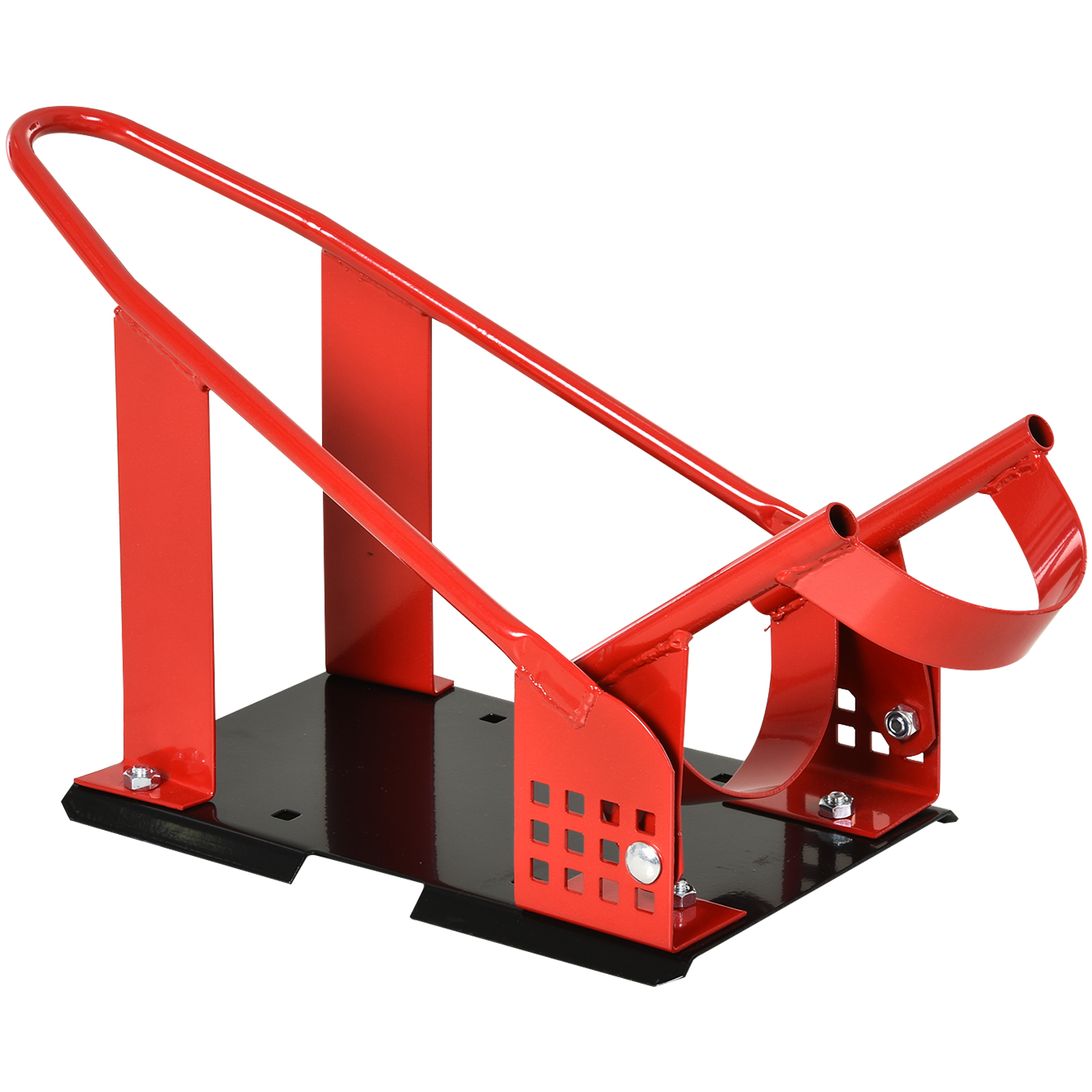 Steel Freestanding Motorcycle Wheel Chock Red
