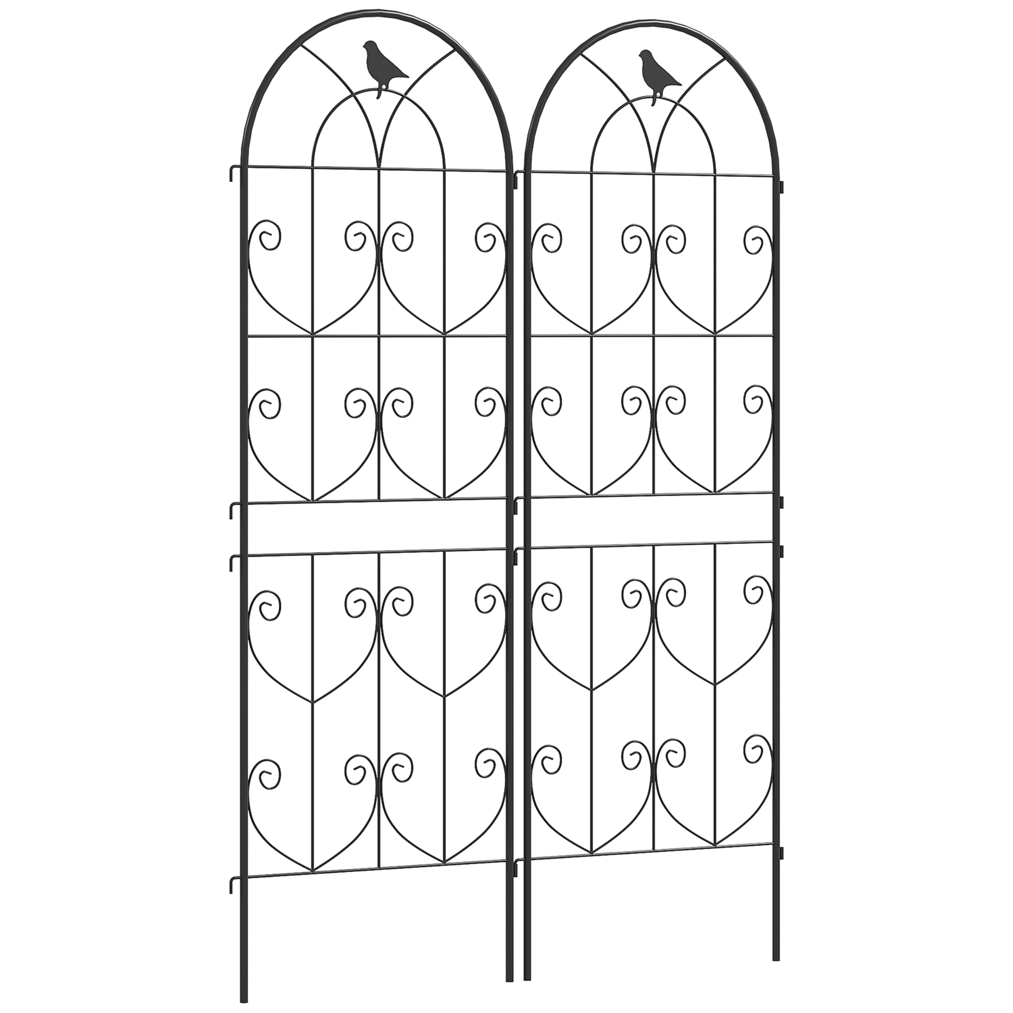 SUNVISTA Set of 2 Garden Trellis, Metal Fence Panels for Climbing Outdoor Plants, Flowers, 150 x 50cm