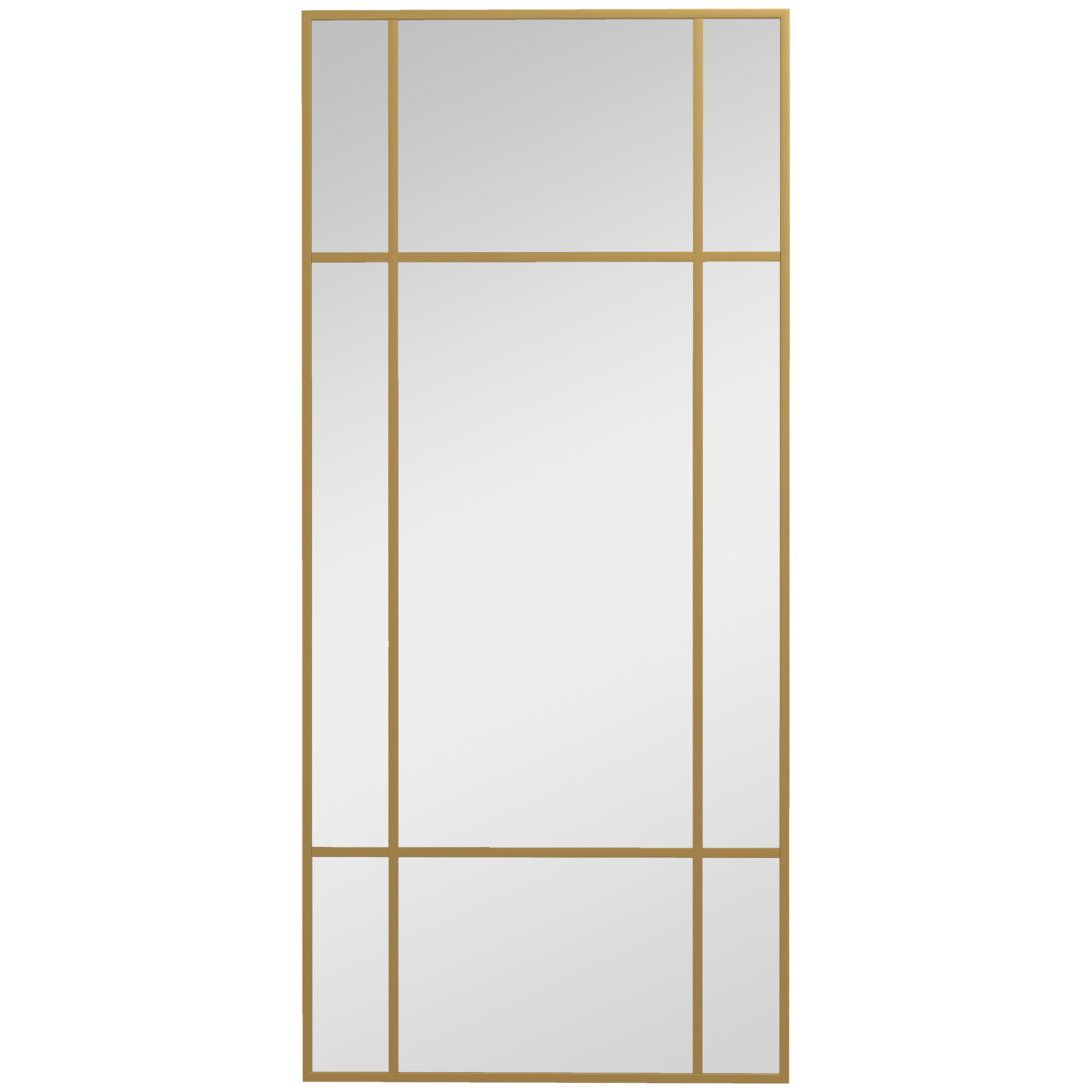 Scott Rectangle Wall Mirror Window Style Vanity Mirror with Metal Frame - Black