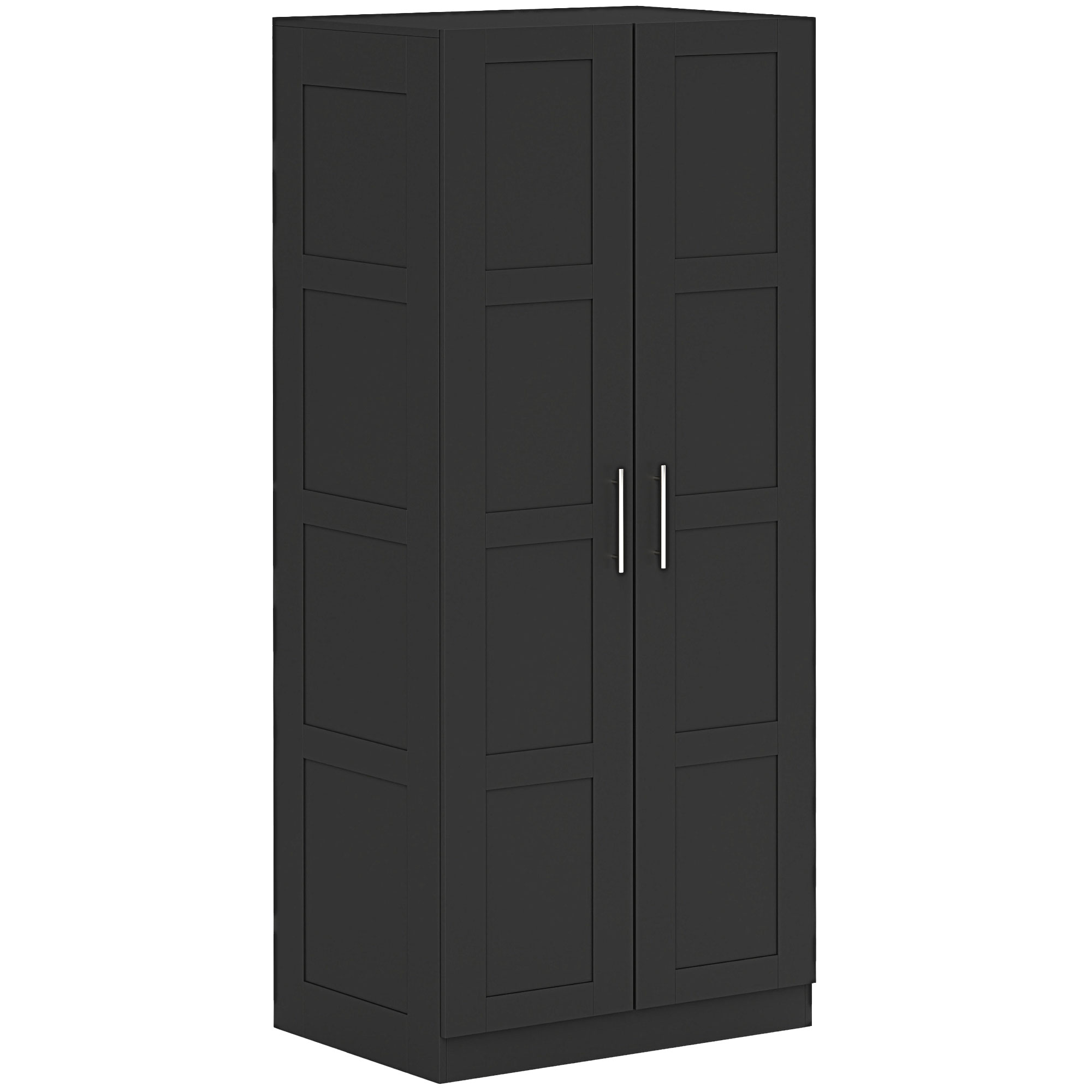ELWAR 2 Door Wardrobe Black - 80cm