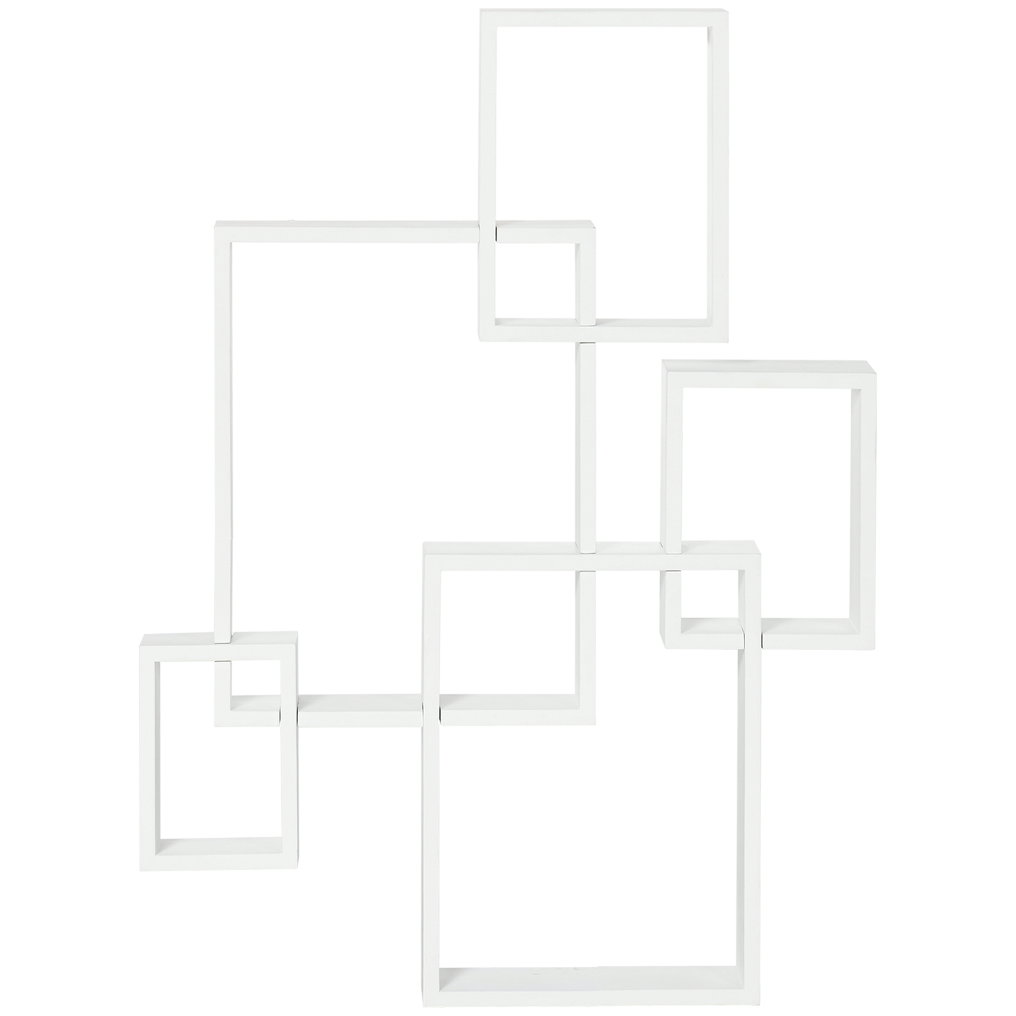 Floating Shelves, Wall Mounted Interlocking Cube Shelves, Display Wall Shelf for Living Room, Bedroom, Hallways, White