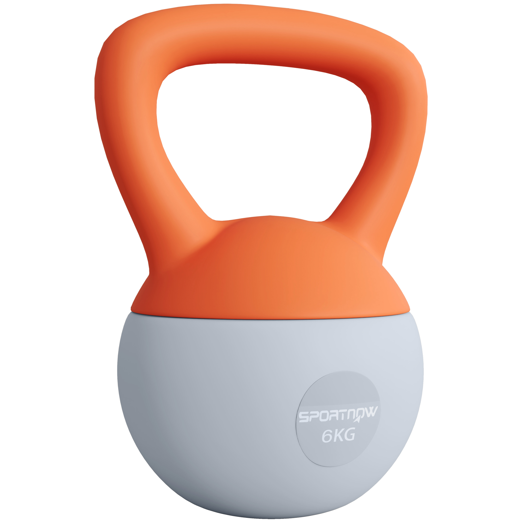 SPORTEDGE Soft Kettlebell, 6kg Kettle Bell with Non-Slip Handle for Home Gym Weight Lifting and Strength Training, Orange and Grey