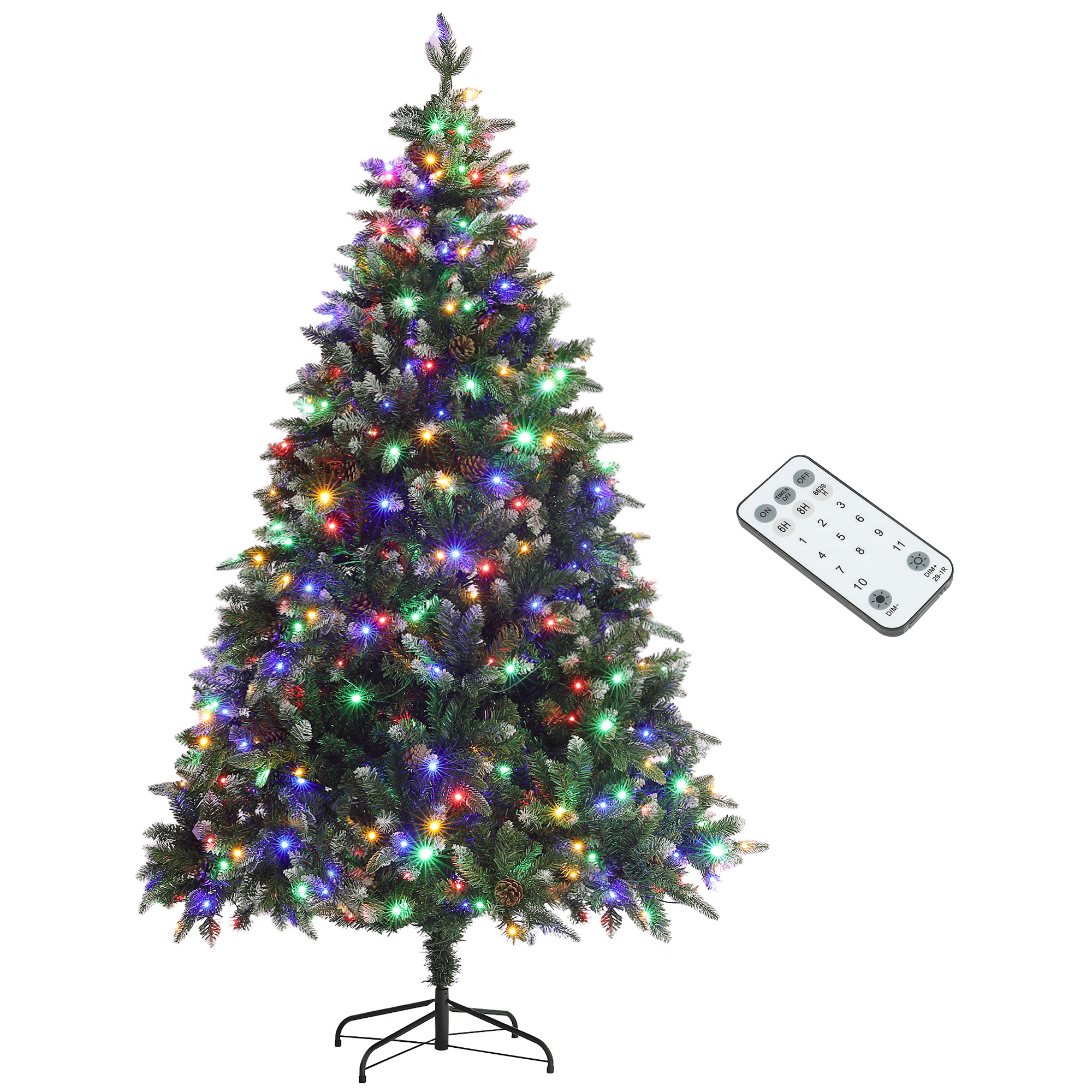 Scott 7ft Prelit Artificial Christmas Tree with Dual Colour LED Lights - Green
