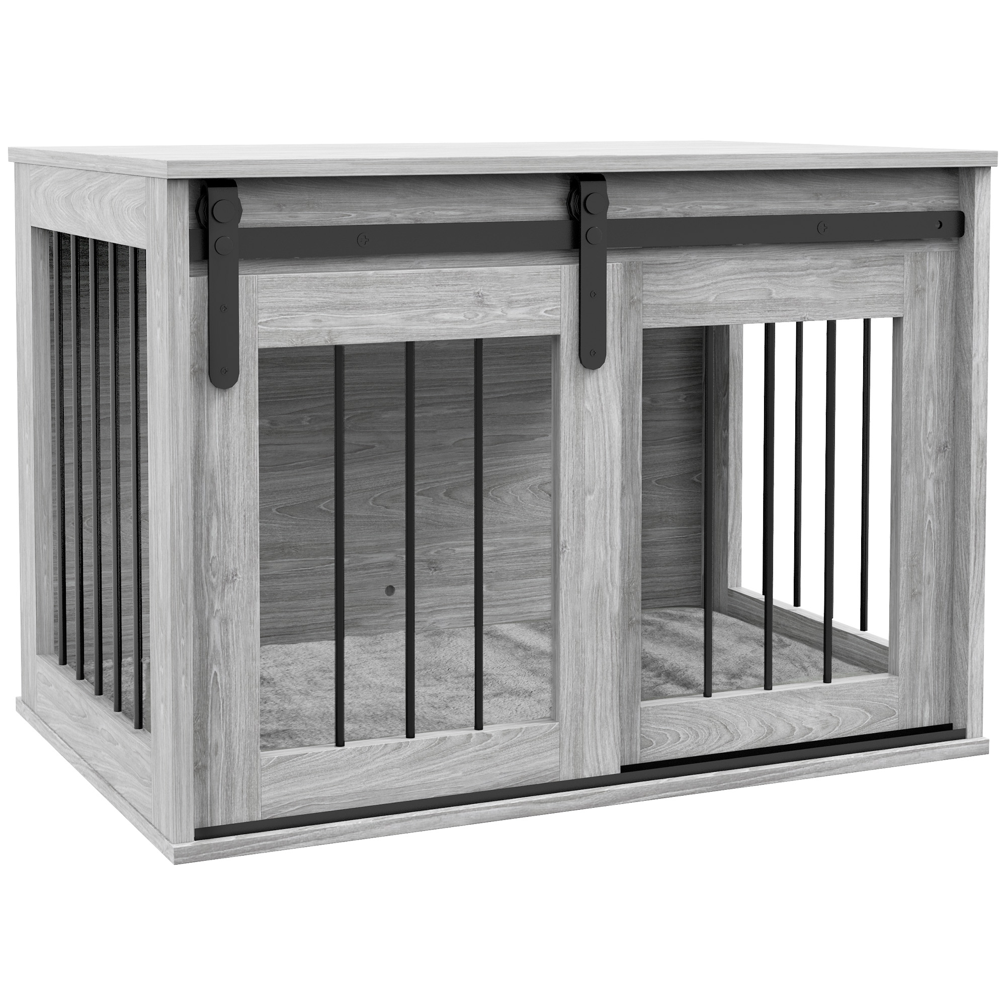 Shelley 80cm Dog Crate Furniture with Removable Cushion for Large Dogs - Grey