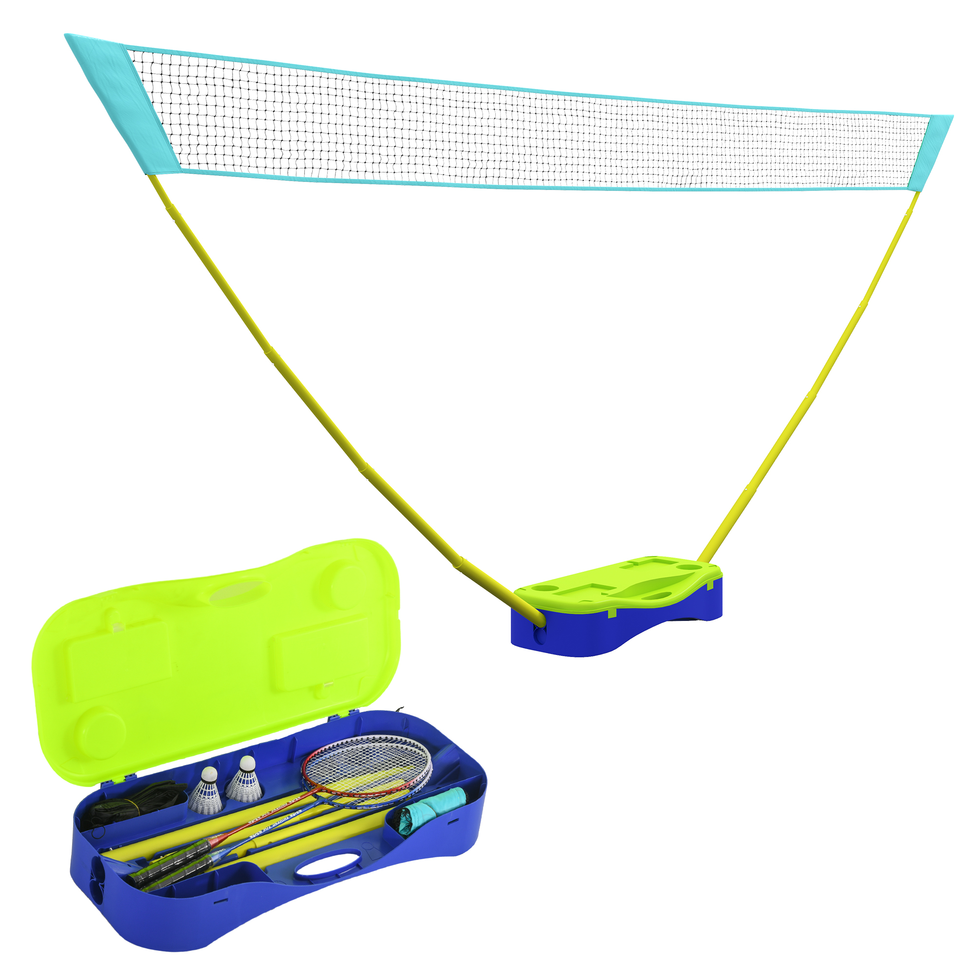 McAlpin Badminton Set with Volleyball Net and Carry Case for Sports - Mulit Colour