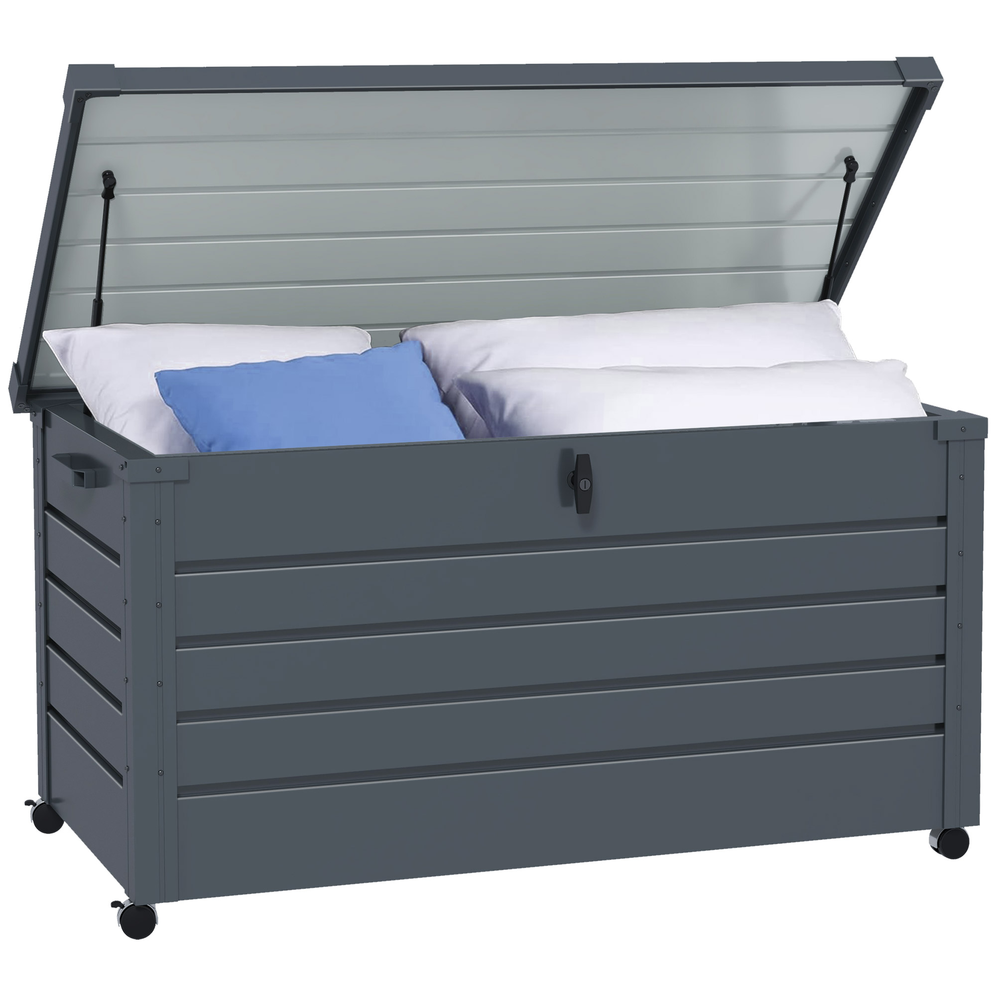 Jones 331L Garden Storage Box with Wheels - Dark Grey