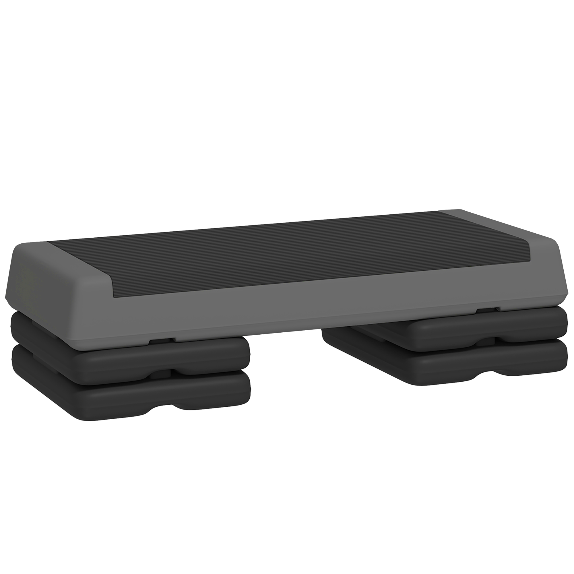 SPORTEDGE Fitness Stepper, 3-Height Adjustable Aerobic Step, Non-Slip Exercise Step Board for Home Gym Office Workout, 10.5cm, 15.5cm, 20.5cm, Grey