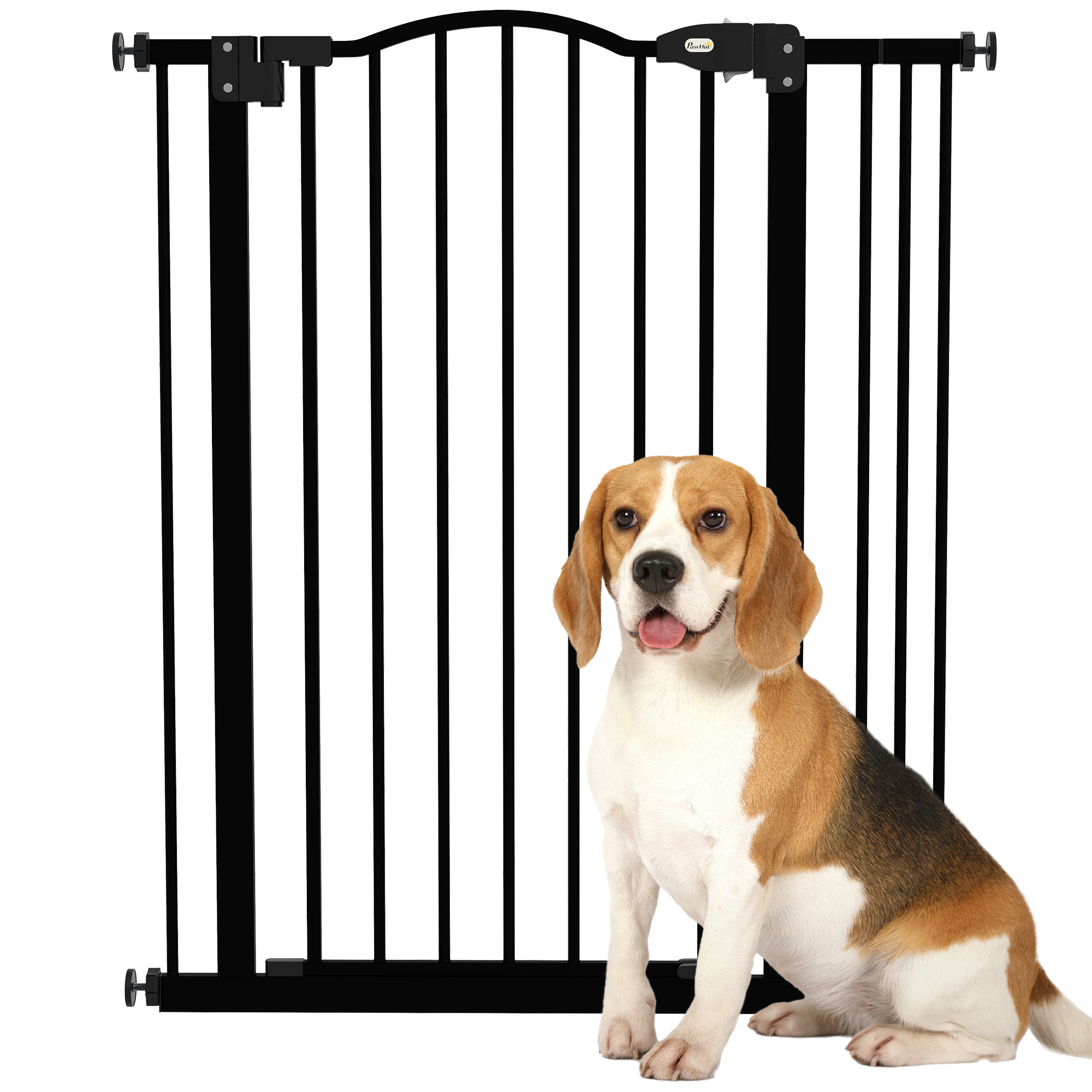 Metal Pet Safety Gate Dog Gate Folding Fence, Black