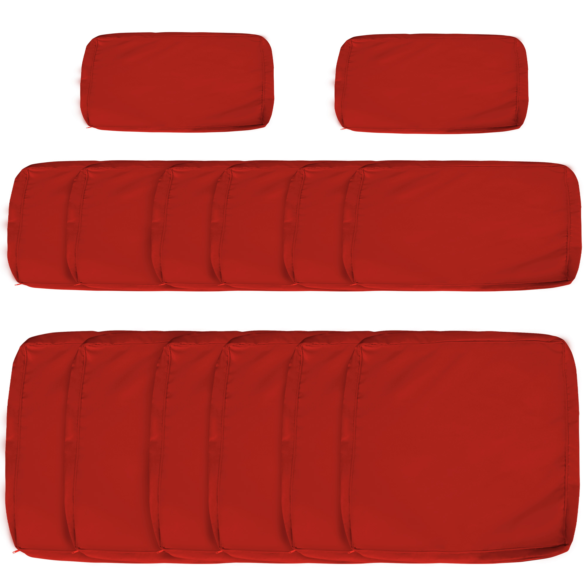 SUNVISTA Set of 14 Outdoor Cushion Covers - Red
