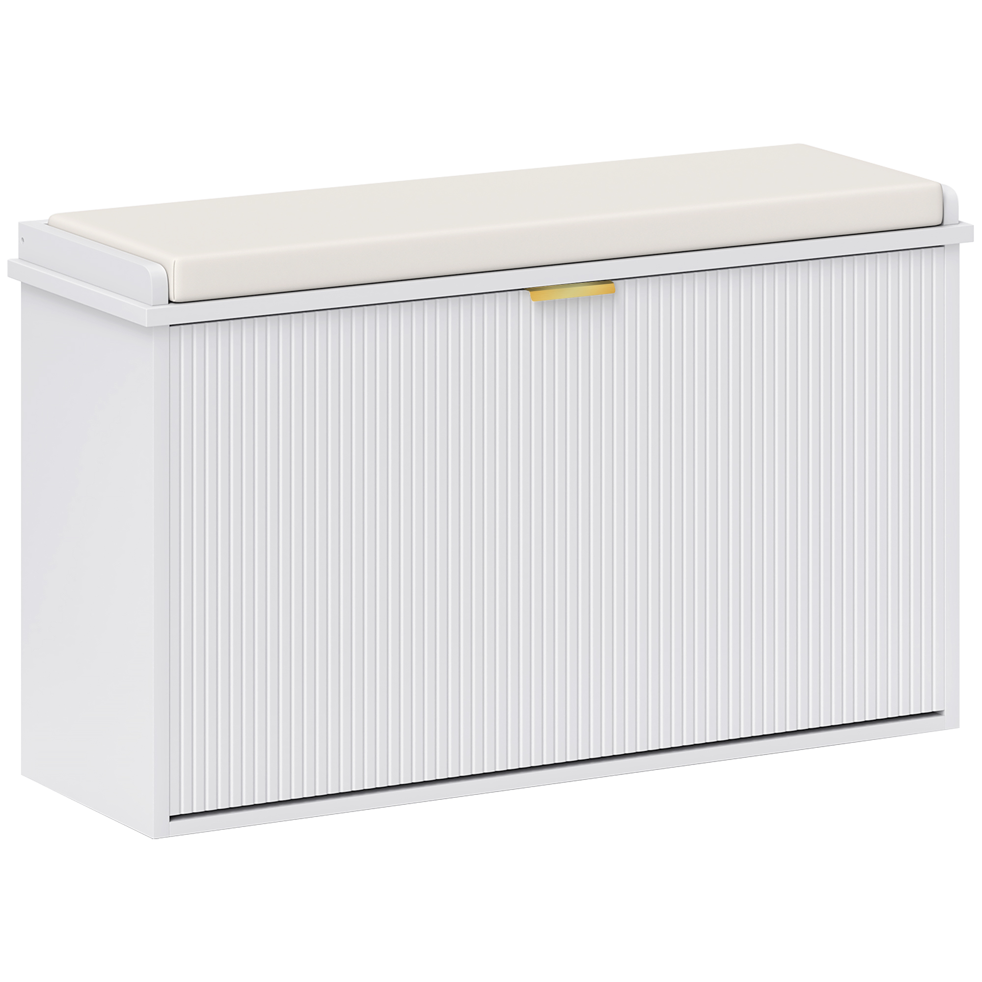 KELVIN 8 Pair Medium Shoe Bench Cabinet White