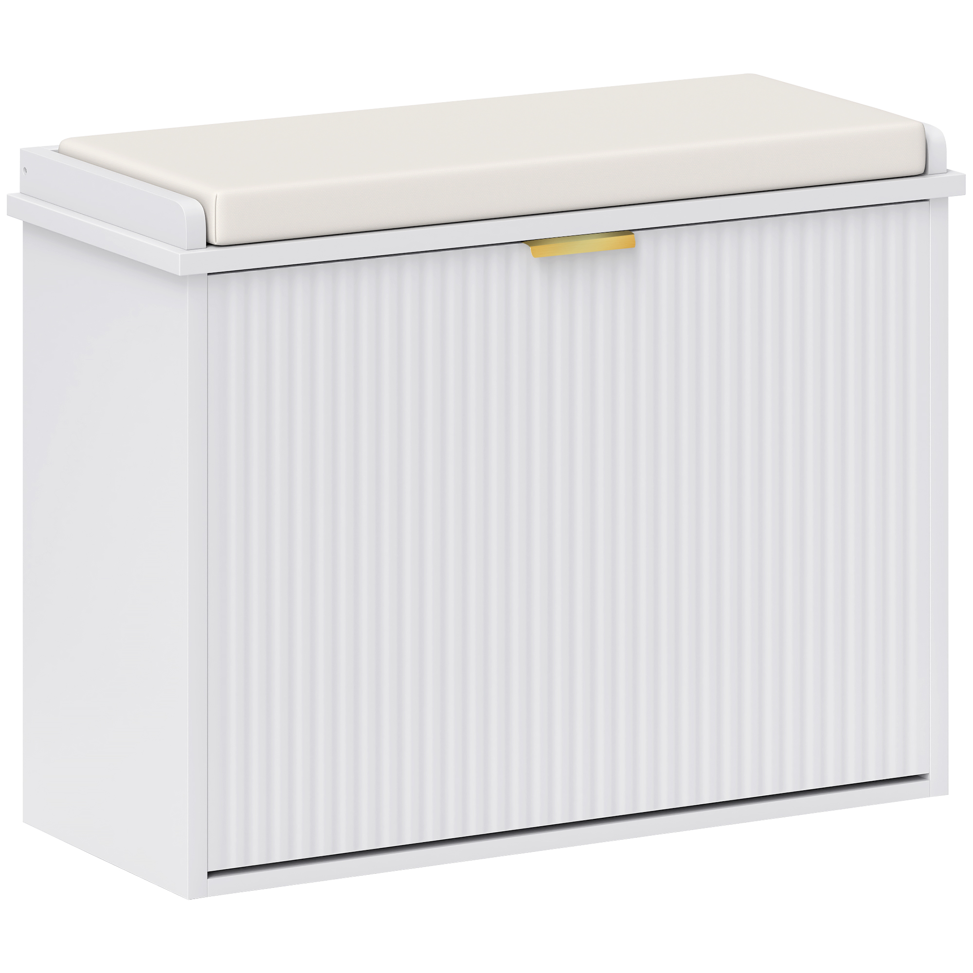 KELVIN 6 Pair Medium Shoe Bench Cabinet White