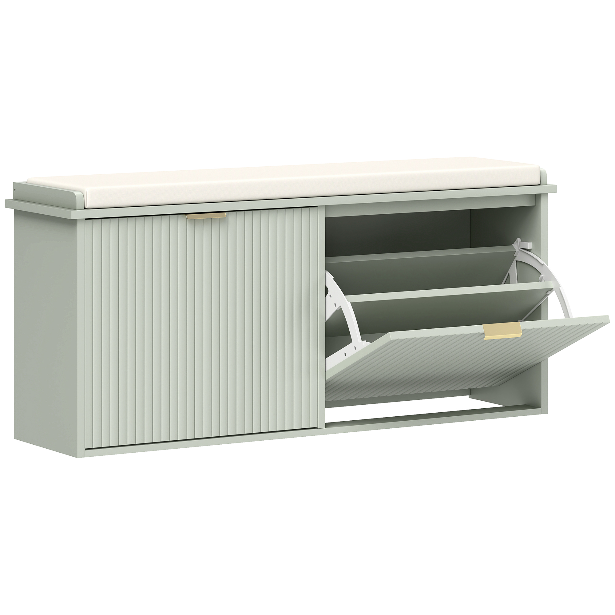 KELVIN 10 Pair Medium Shoe Bench Cabinet Green