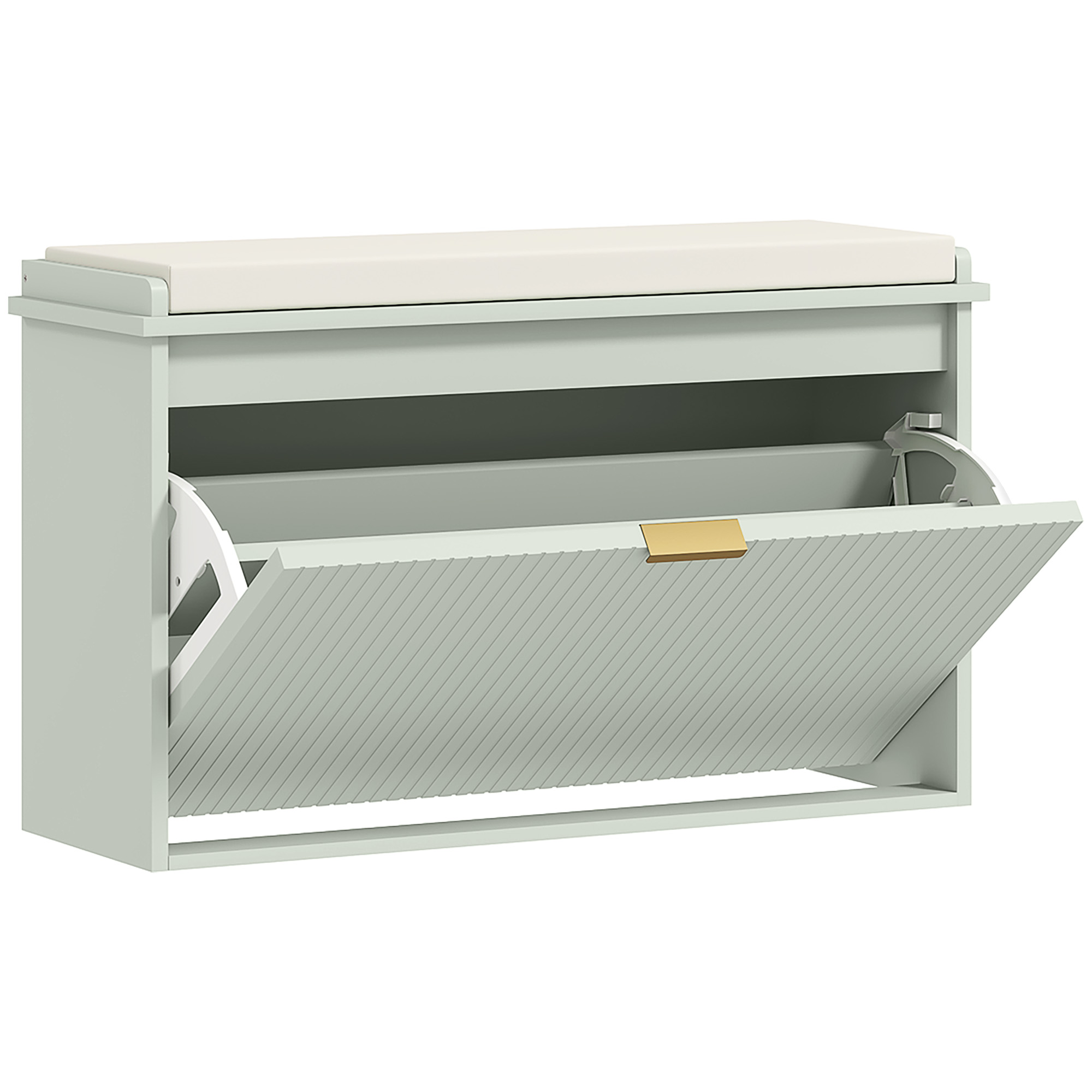 KELVIN 8 Pair Medium Shoe Bench Cabinet Green