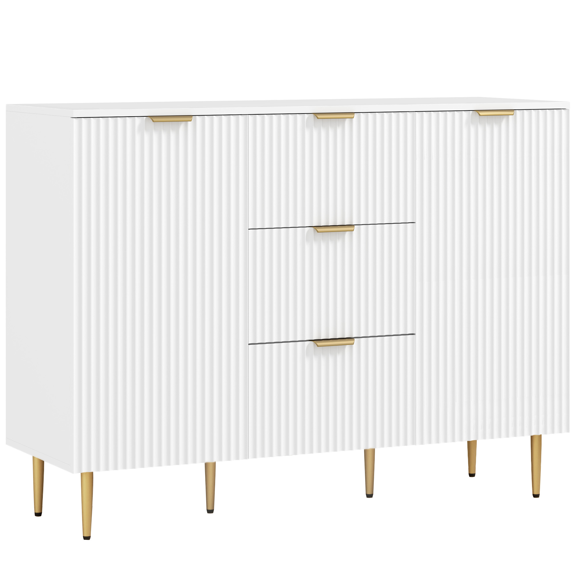 KELVOR Wooden Sideboard 2 Door 3 Drawer - White