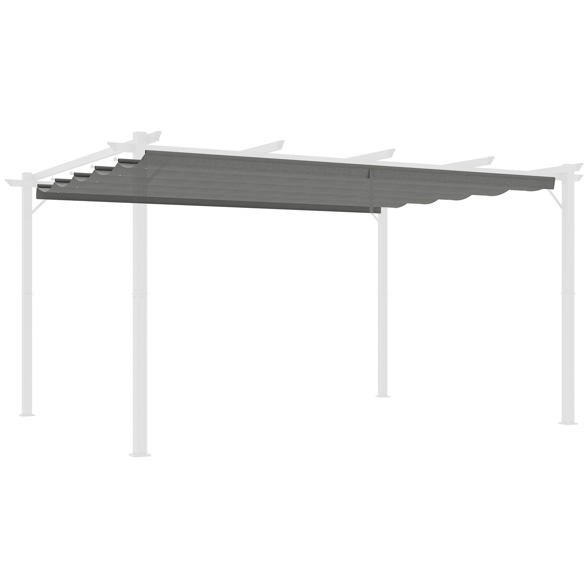 SUNVISTA Retractable Pergola Shade Cover, Replacement Canopy for 4 x 3 (m) Pergola, Retractable Roof, Light Grey