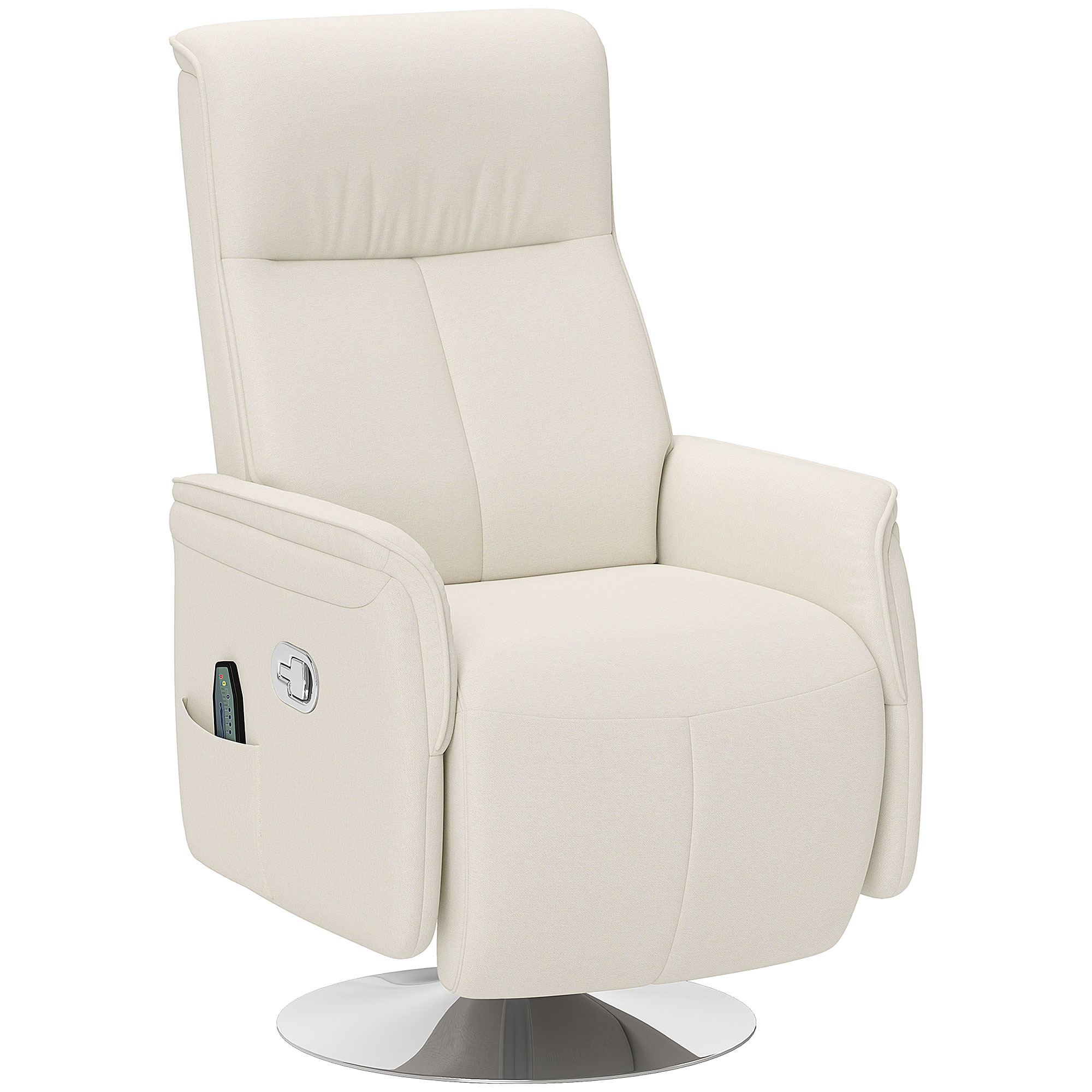HERON 10-Point Massage Recliner Armchair - Cream