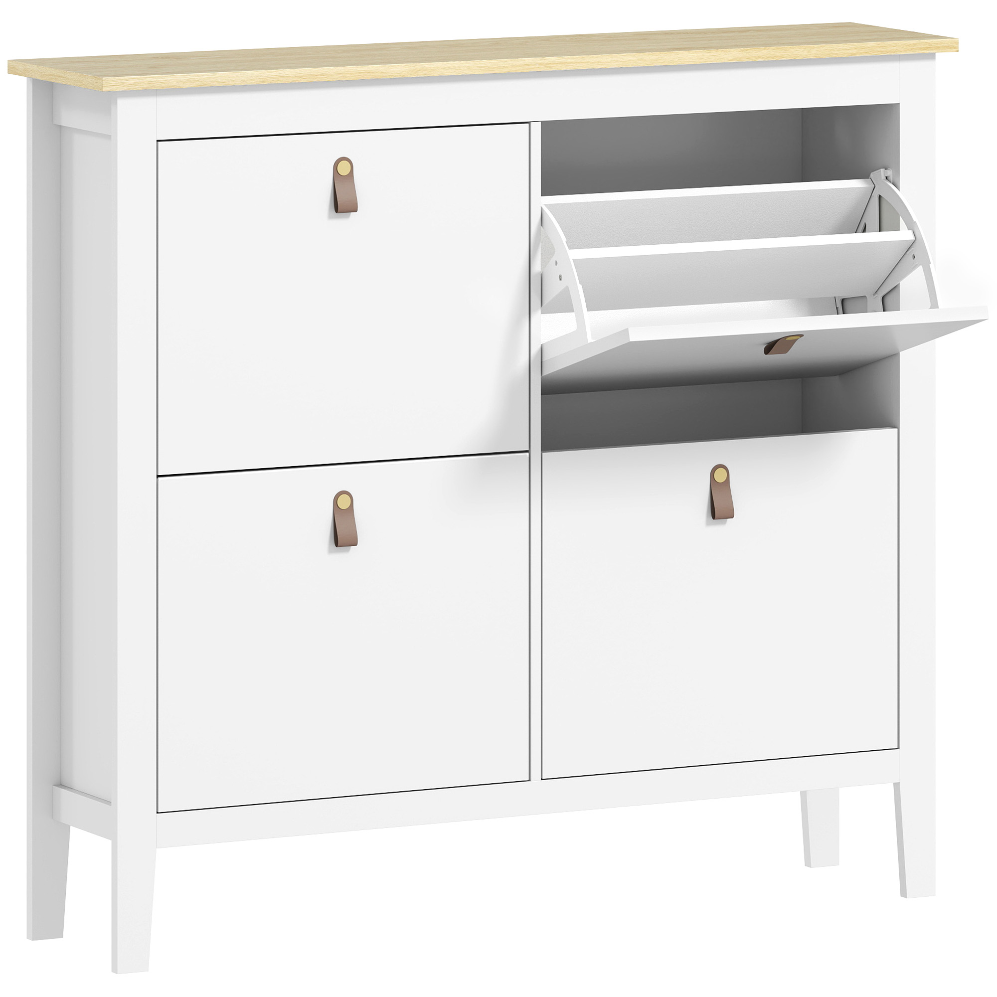 ZABIST 4 Drawers Medium Shoe Cabinet White
