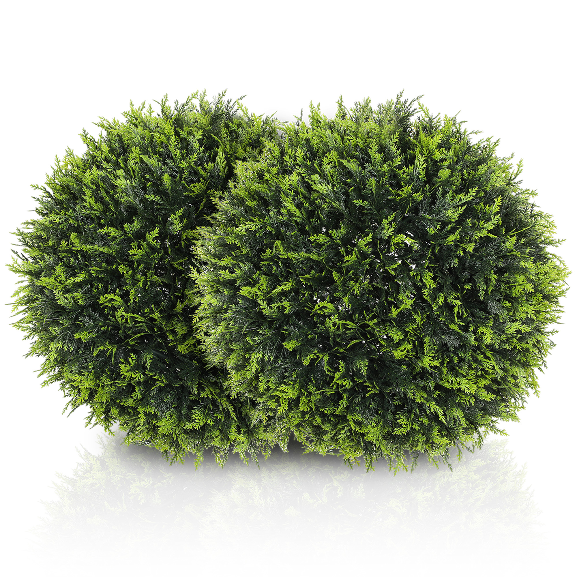 HERON Set of 2 Artificial Plant Topiary Balls, UV-protected Fake Decorative Plants, Faux Plants for Home Indoor Outdoor Decor, 45cm, Green