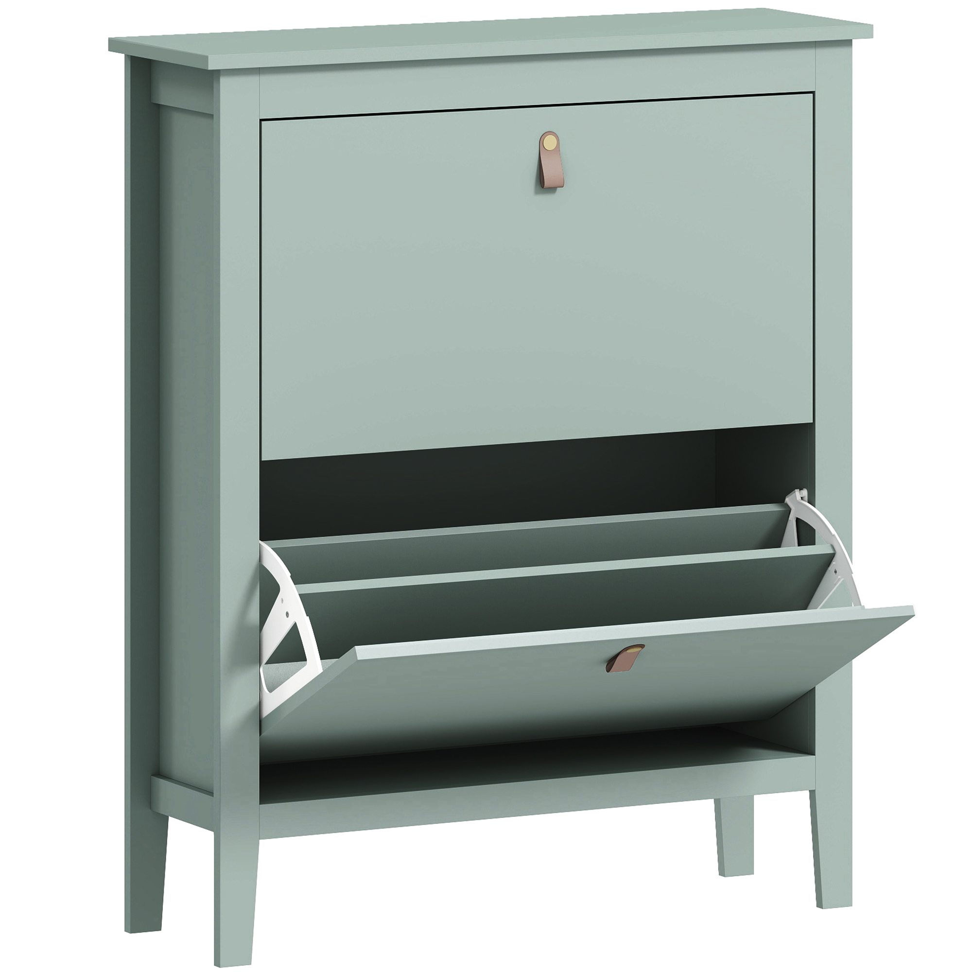 ZABIST 2 Drawers Medium Shoe Cabinet Green