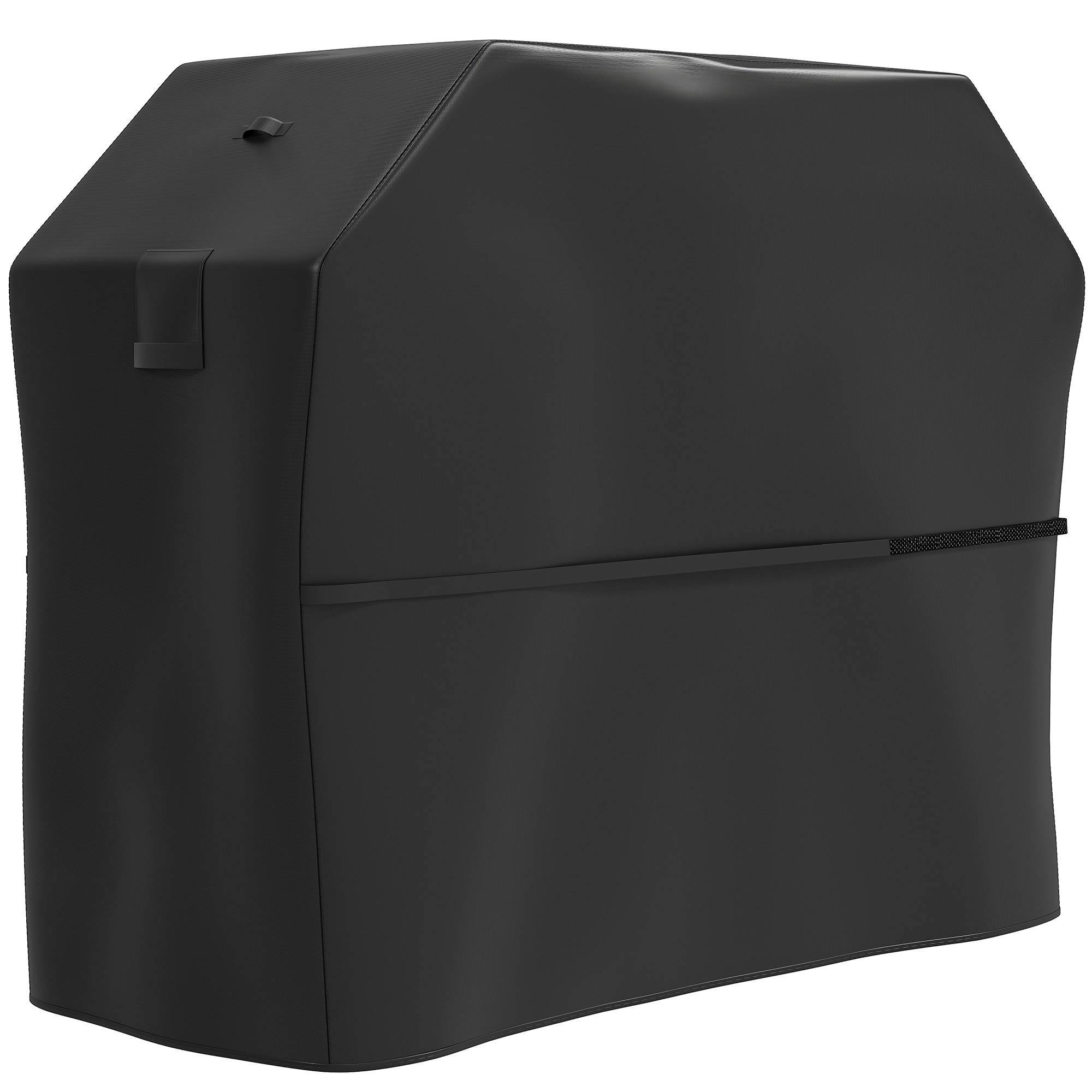 SUNVISTA BBQ Cover for Rectangular Grill, Waterproof 600D Oxford, Windproof Straps, Black