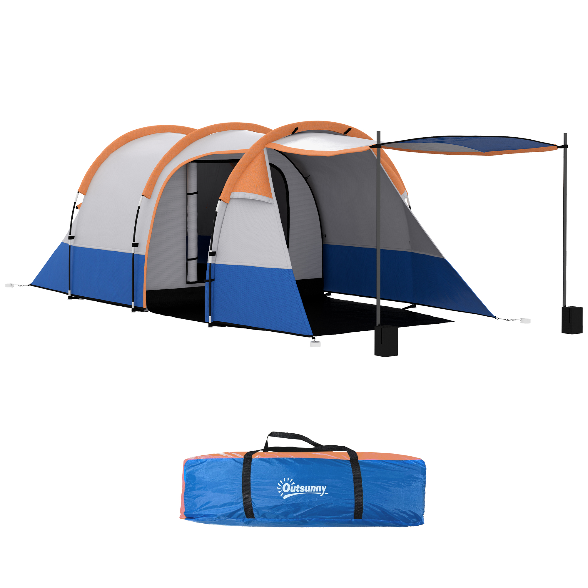 Jones Camping Tent with Bedroom and Living Area for 2-3 Man - Orange