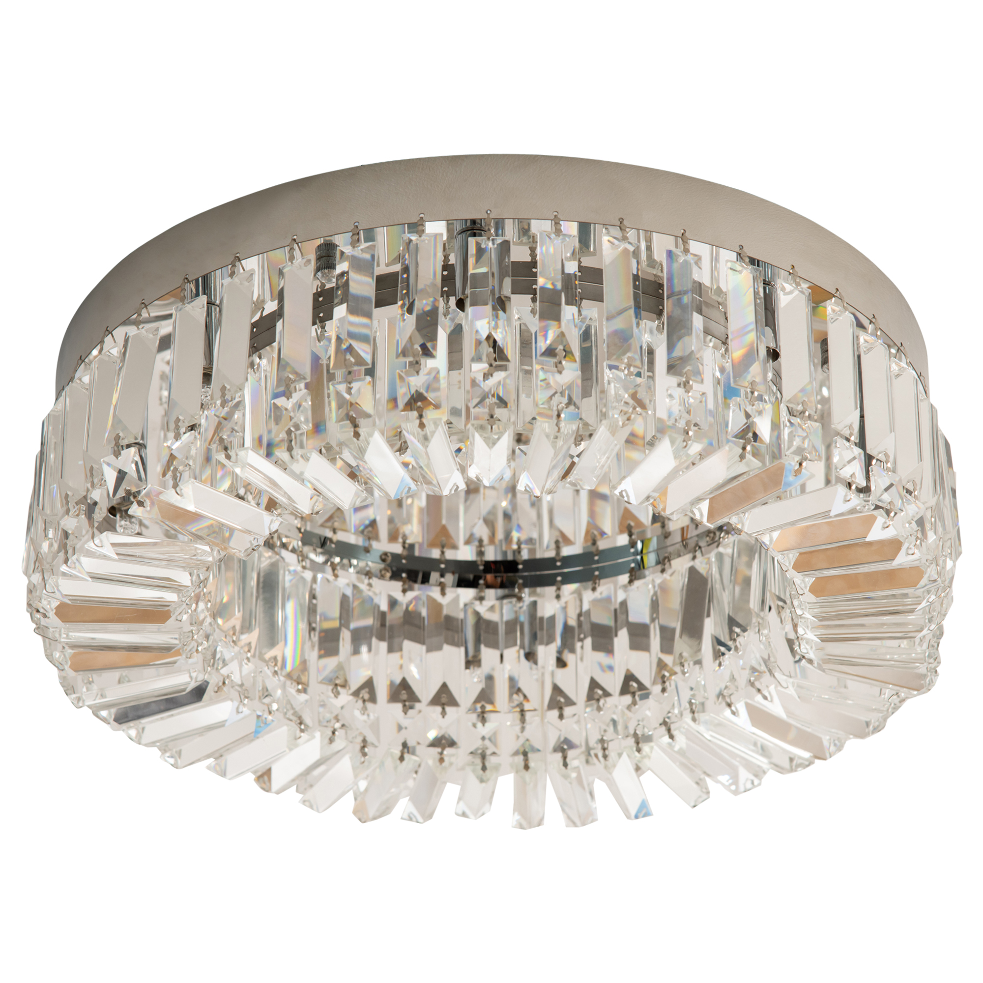 Crystal Ceiling Light Modern Chandeliers Stainless Steel Pendant Lights with Crystal Decorations for Living Room Bedroom Hall Silver