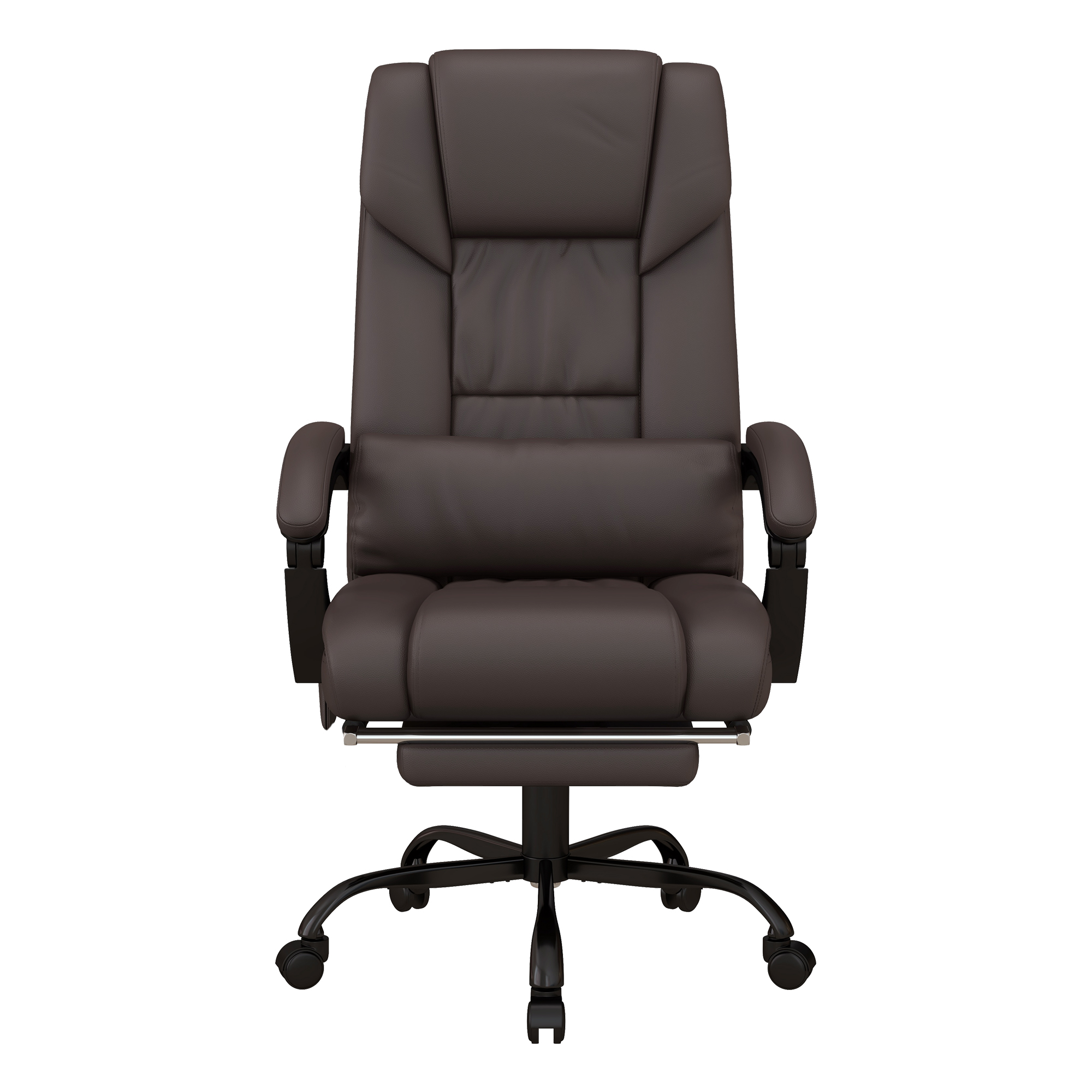Vinsetto 6-Point PU Leather Massage Office Chair with Swivel Wheels, Reclining Chair Office with Footrest, Remote, Brown
