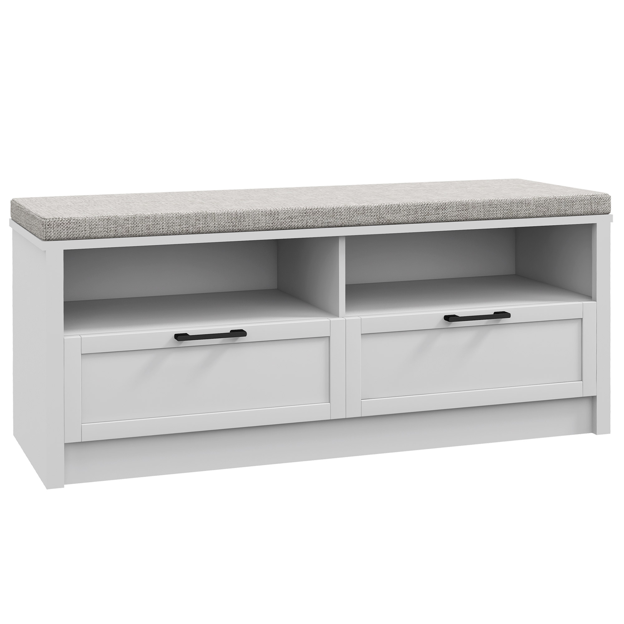 Shoe Bench with Removable Cushion and Storage Compartments