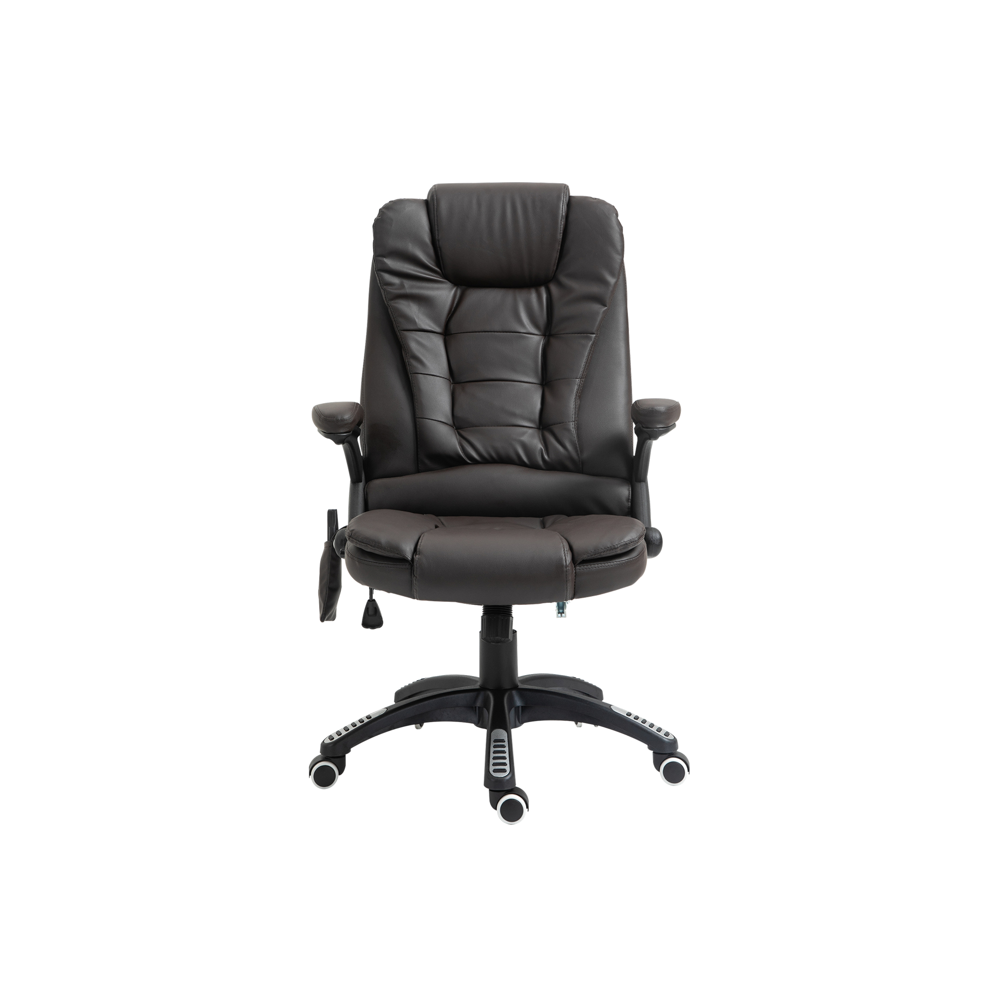 Executive Office Chair with Massage and Heat, High Back PU Leather Massage Office Chair With Tilt and Reclining Function, Brown