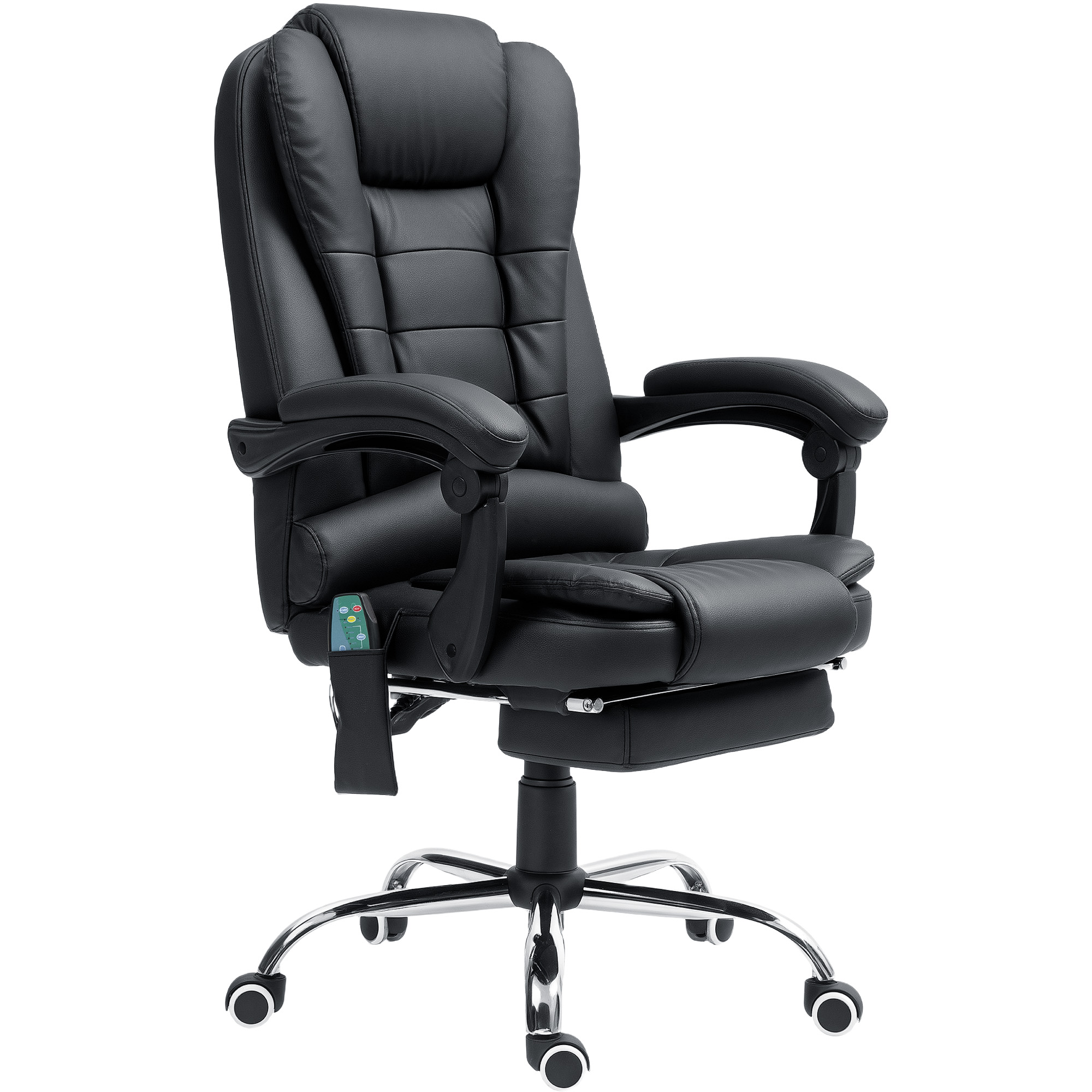 VONSETTA Heated 6 Points Vibration Massage Executive Office Chair Adjustable Swivel Ergonomic High Back Desk Chair Recliner with Footrest Black