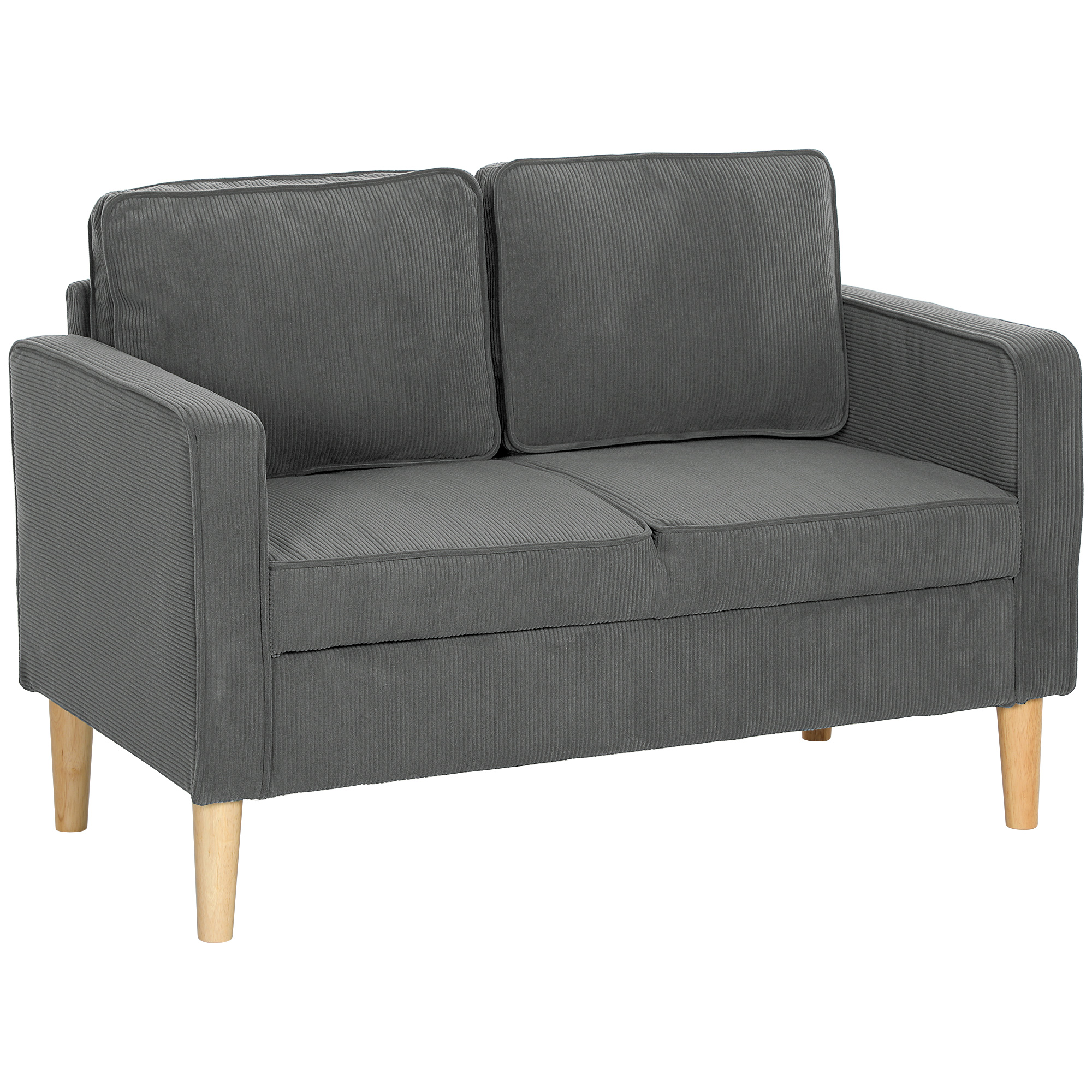 HERON Small Two-Seater Corduroy Sofa - Grey