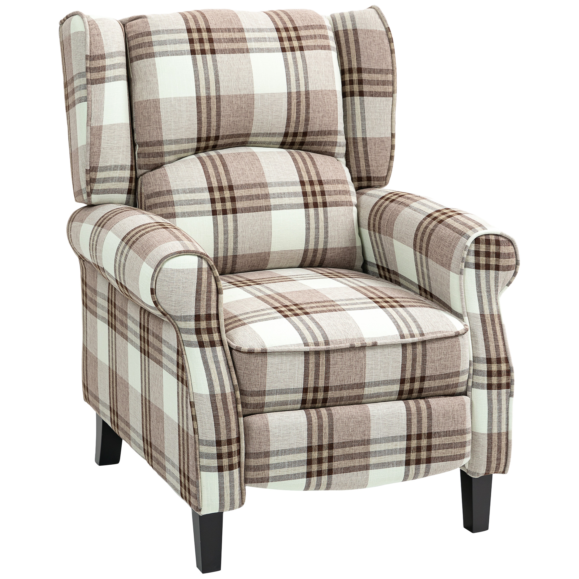 HERON 160deg Reclining Armchair, with Footrest - Brown