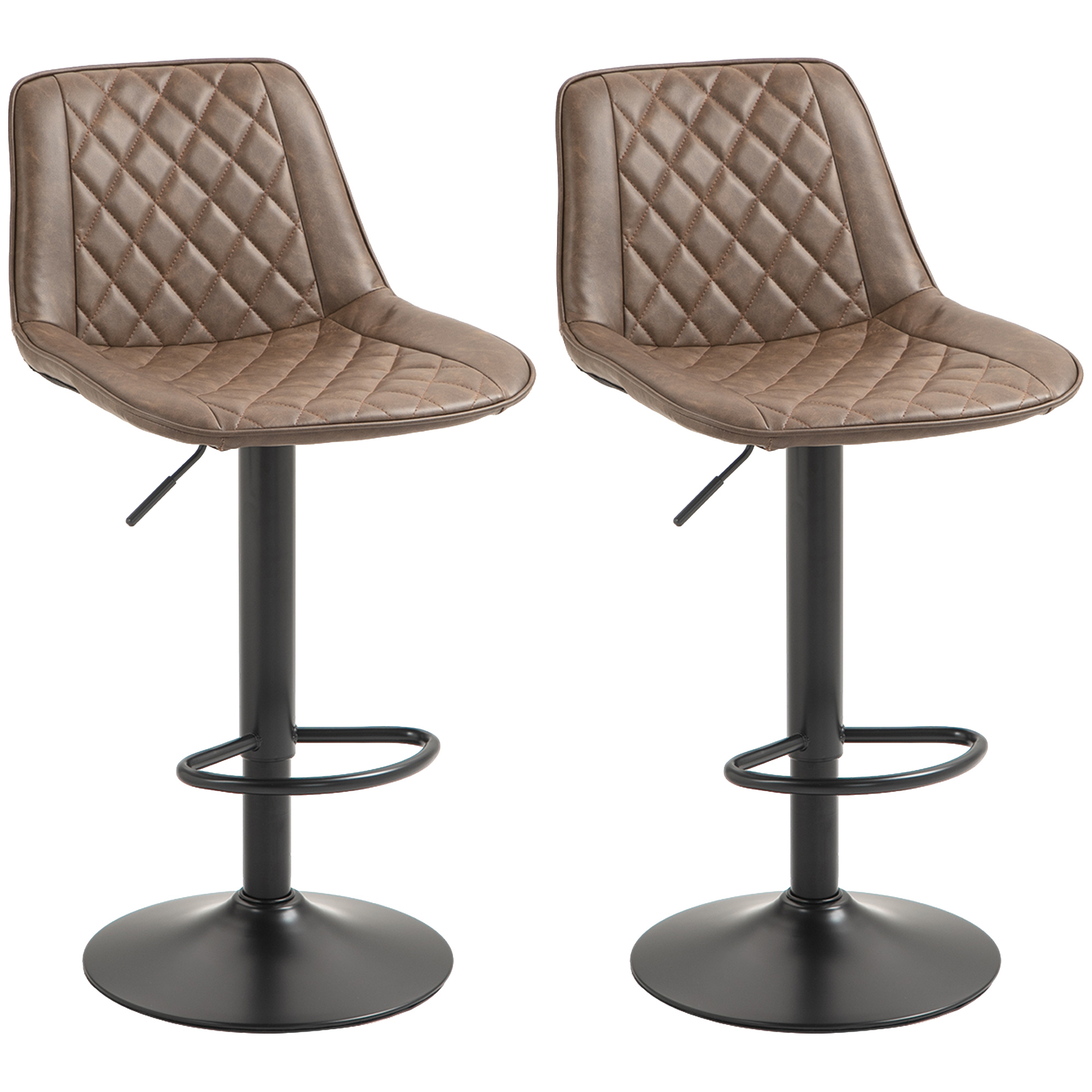 Scott Retro Adjustable Kitchen Bar Stools Set of 2 - Brown