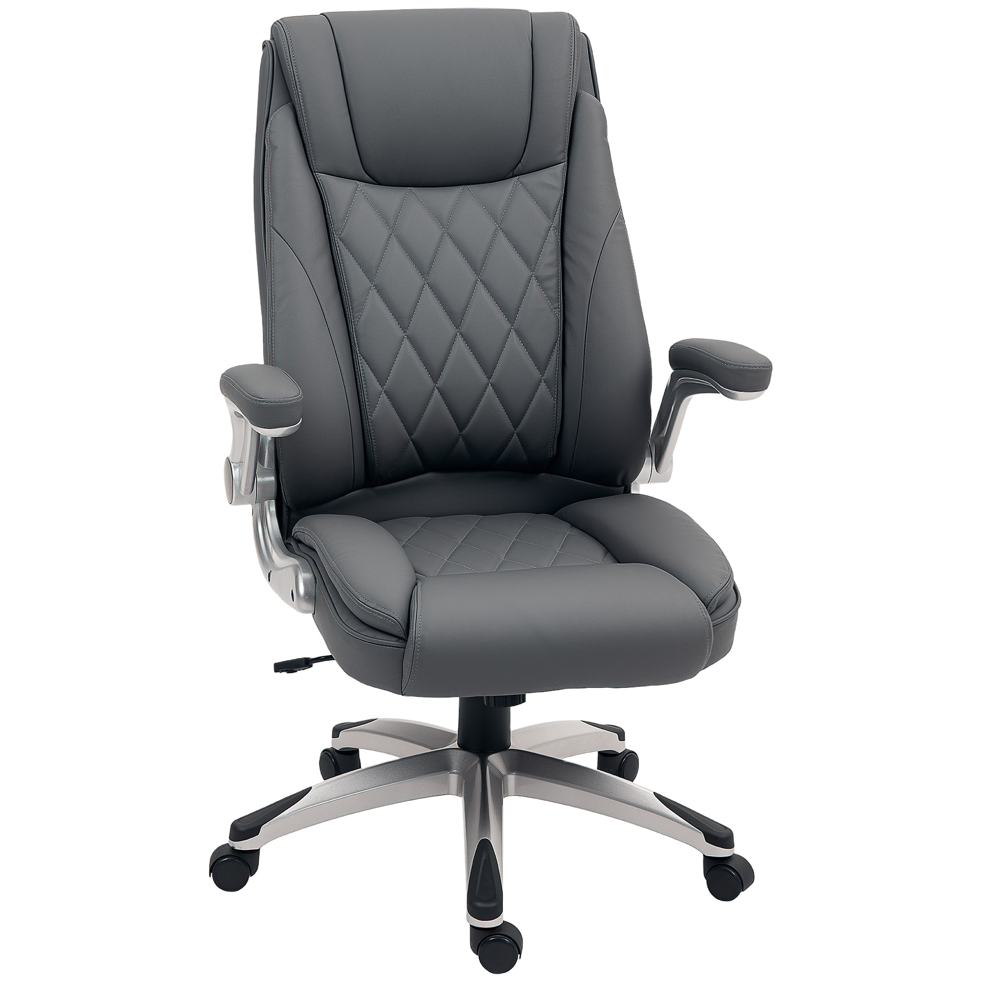 VONSETTA Faux Leather Executive Swivel Office Chair - Dark Grey