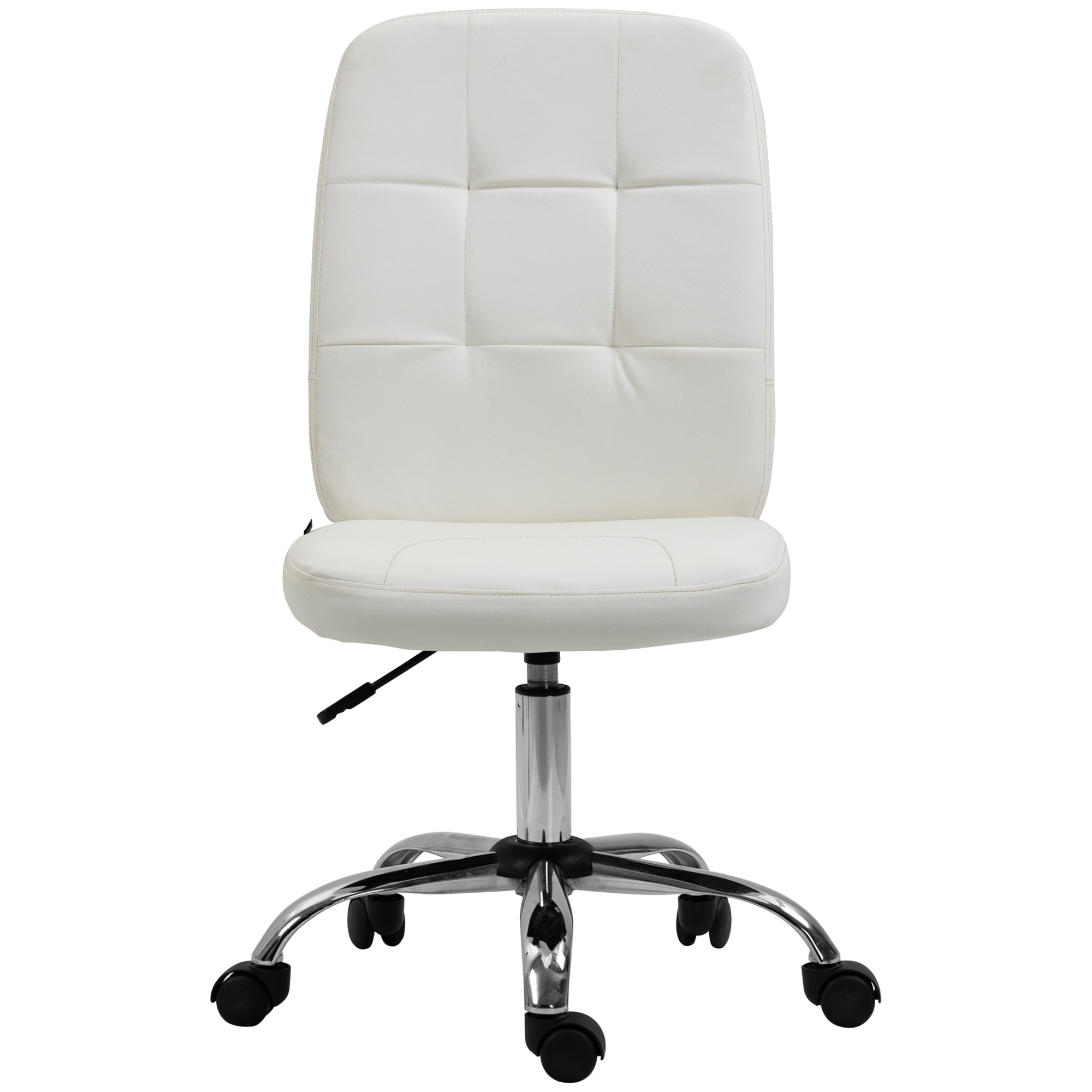 Preston Home Office Chair Faux Leather Desk Chair Adjustable Height - White