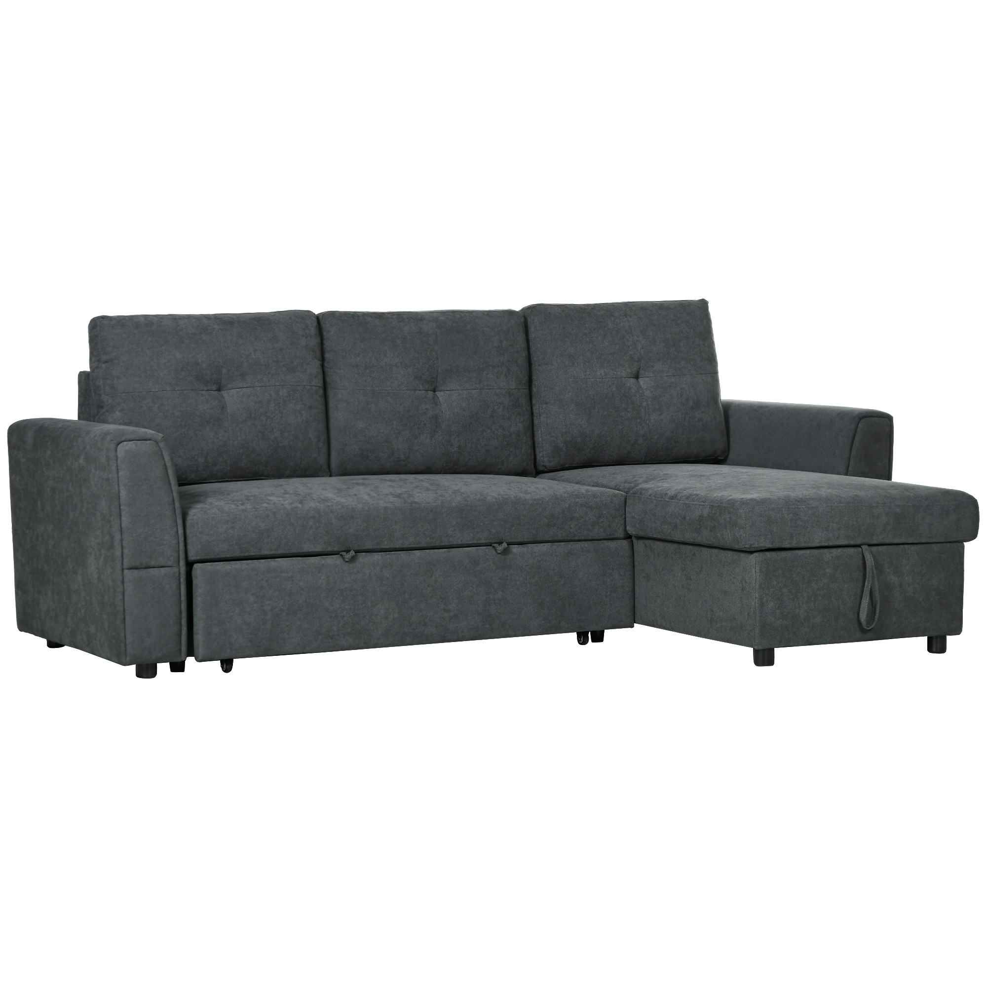 Scott 3 Seater Sofa Bed with Storage - Dark Grey