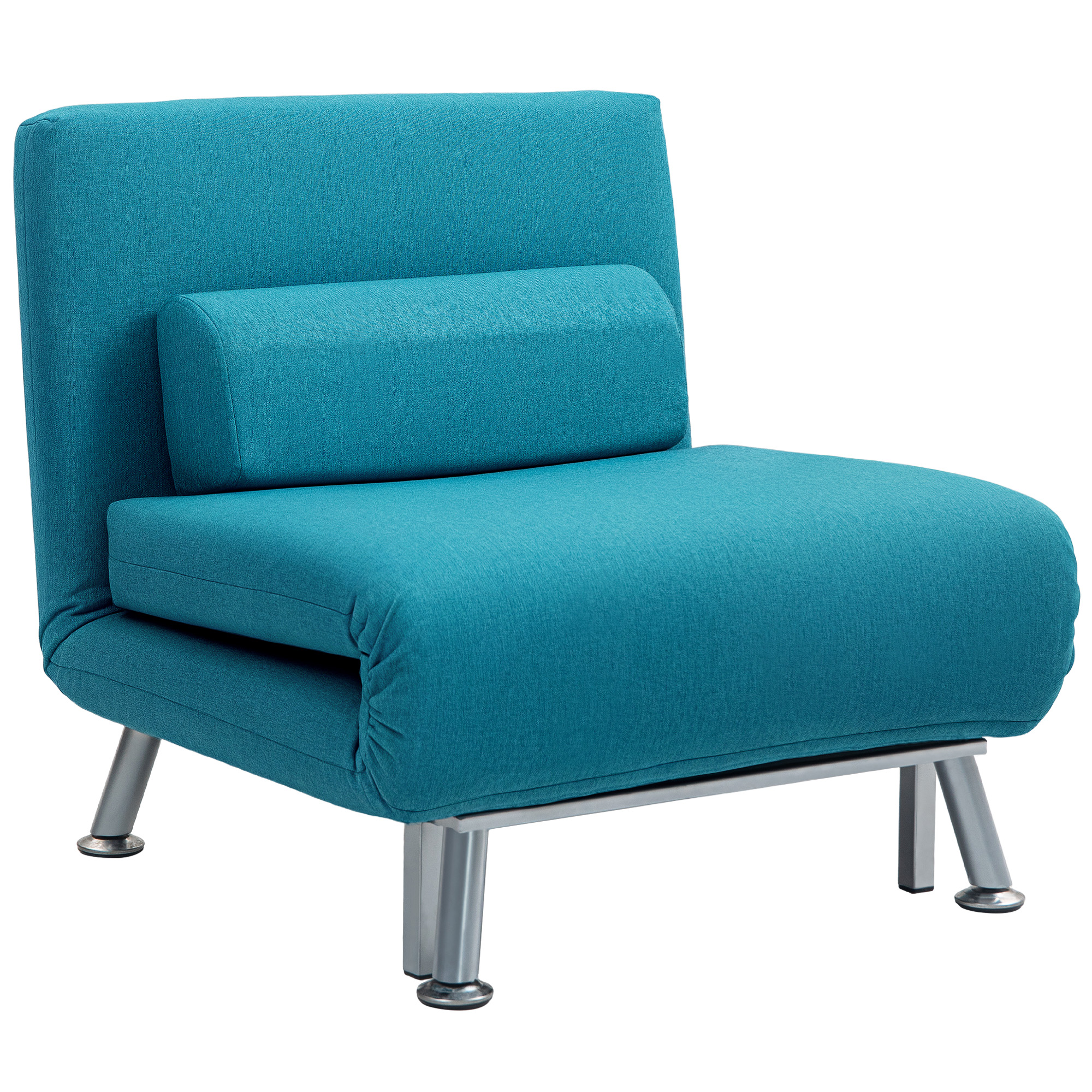 HERON Single Linen-Feel Sleeper Chair - Dark Blue