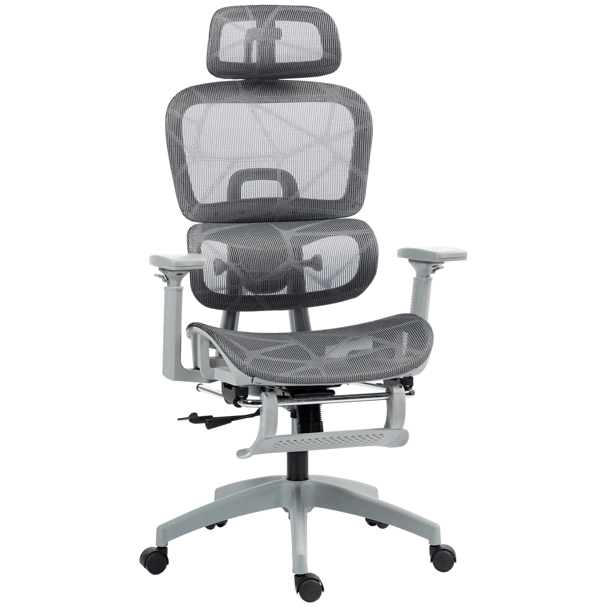 HERON Executive Office Chair, Ergonomic Mesh High Back Desk Chair with Lumbar Support, Swivel Computer Chair with 3D Armrest, Grey