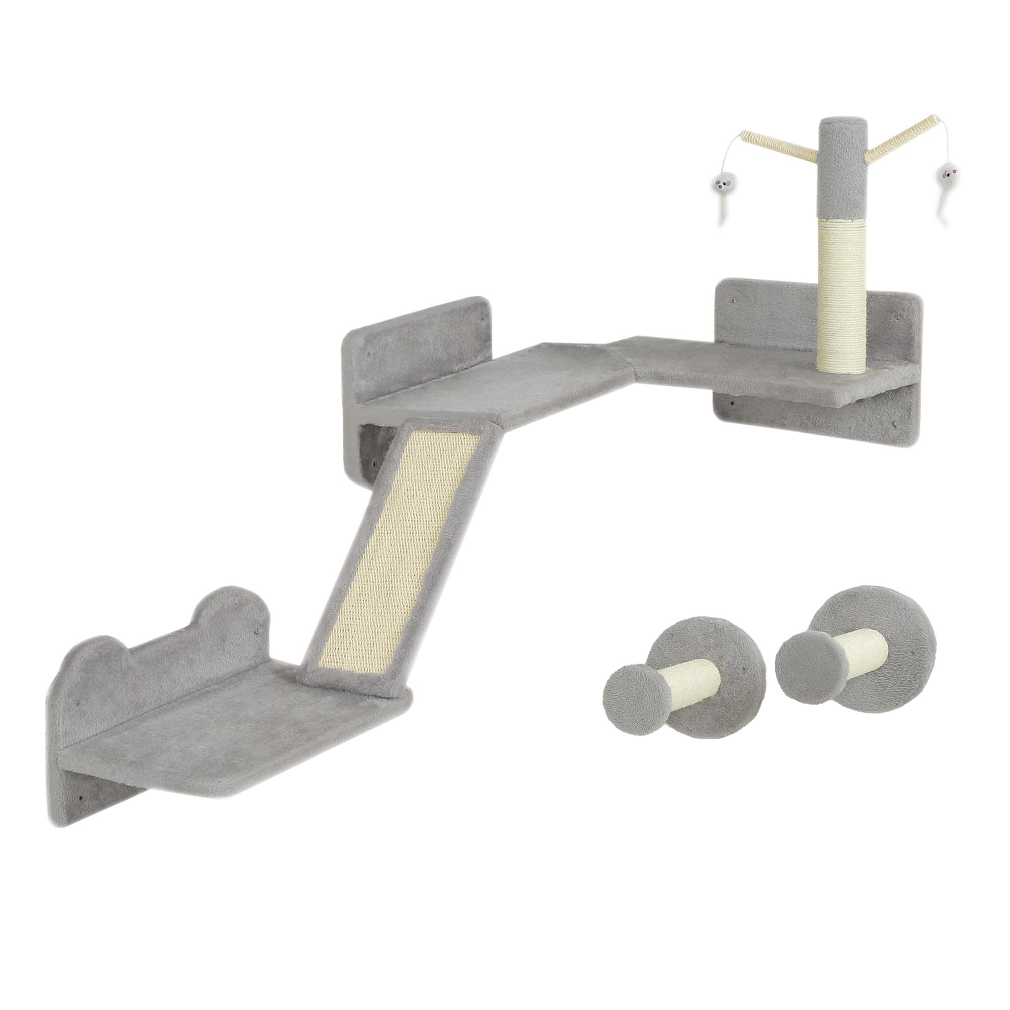 Cat Furniture - Pawzy 3-Piece Cat Wall Furniture Set Grey