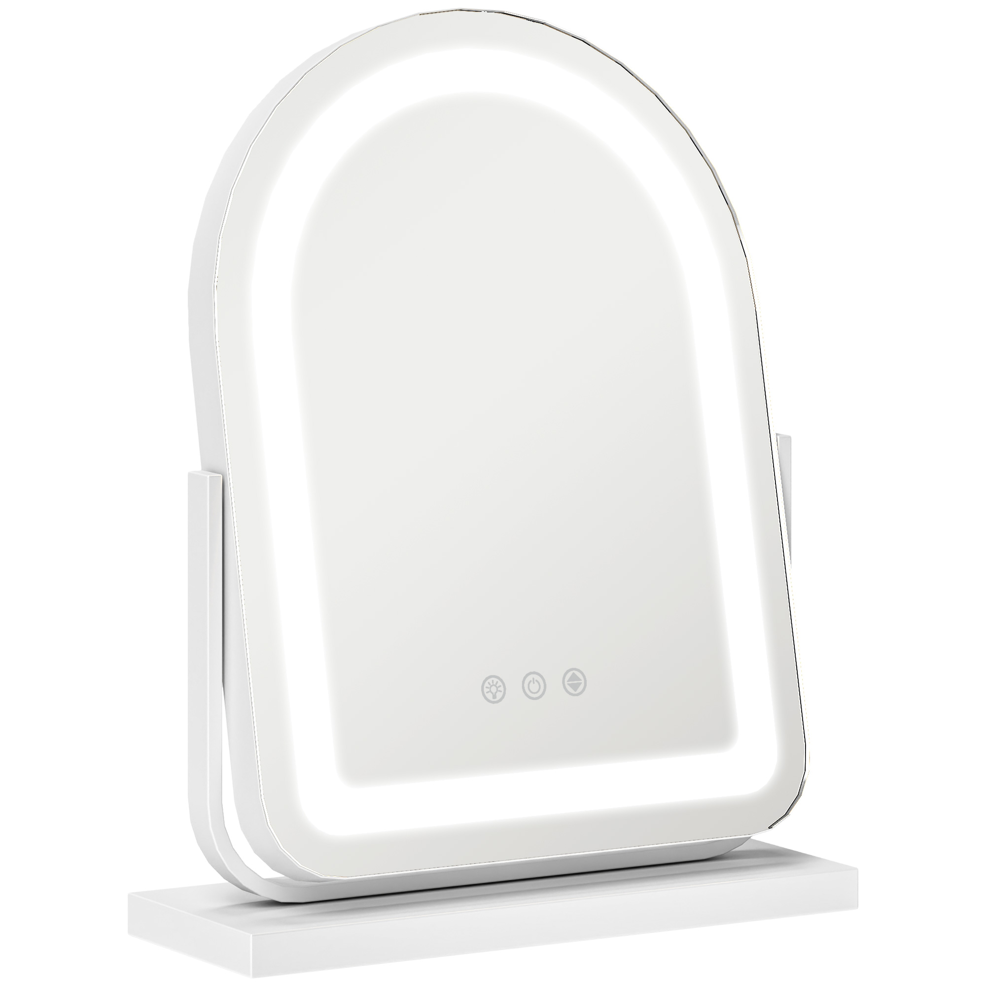 HERON LED Vanity Mirror with Lights, 33 x 44.5cm Lighted Makeup Mirror with 3 Colour, 360deg Rotation, White